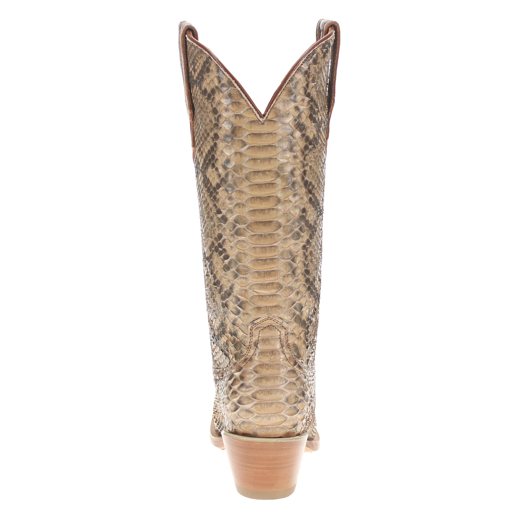 Women's Full Beige Python Pointed Toe Cowgirl Boots Kennedy by Vaccari