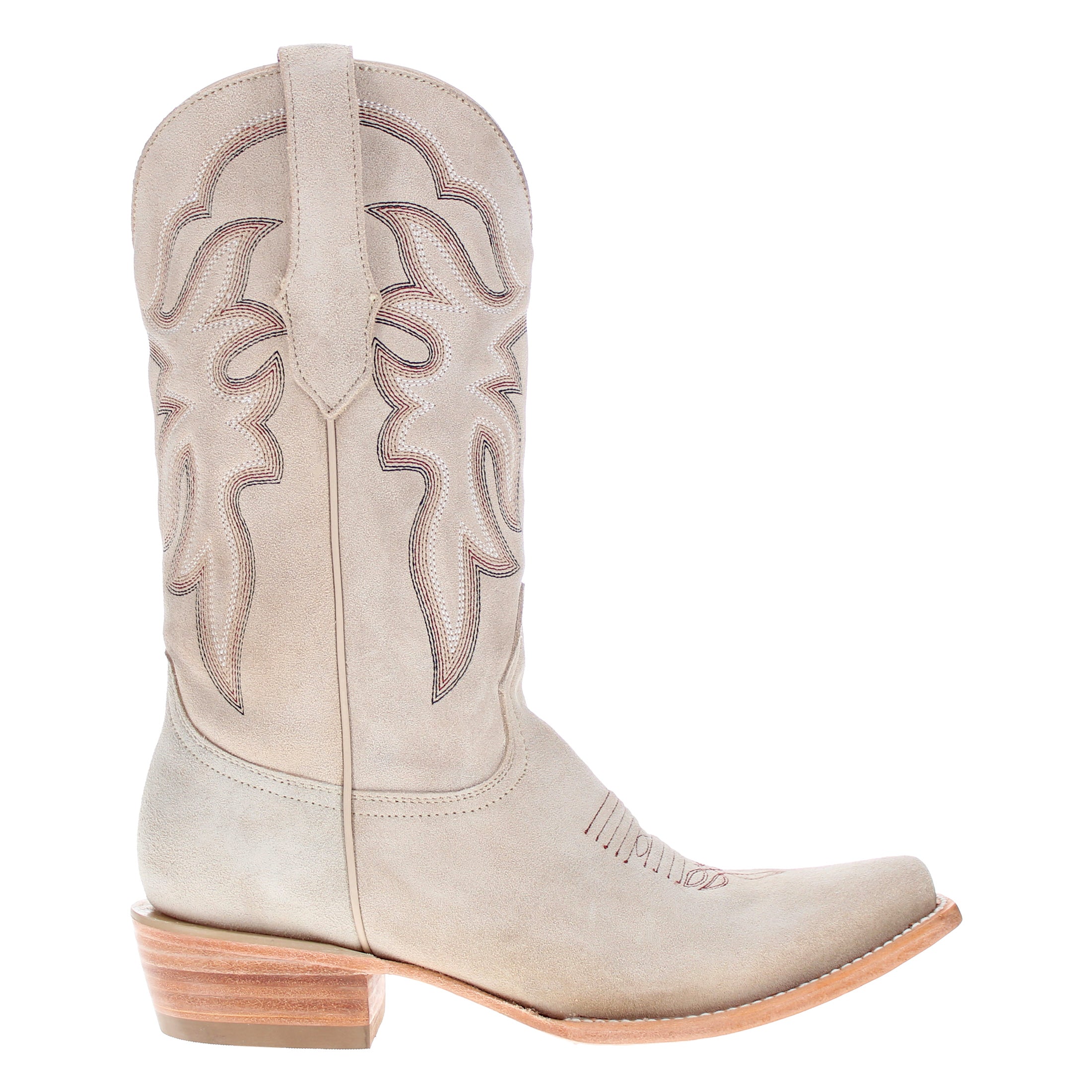 Men's Full Ivory Suede JW Toe Cowboy Boots by Vaccari