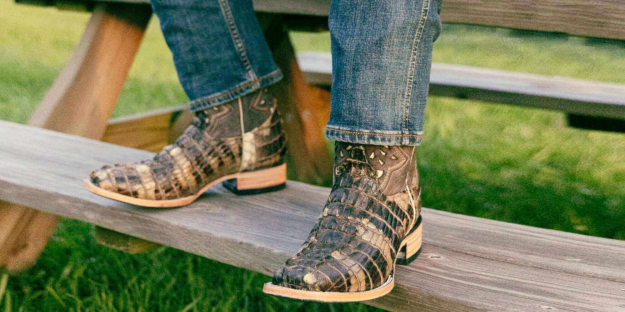 Men's Black Hornback Alligator JW Cowboy Boots | Vaccari