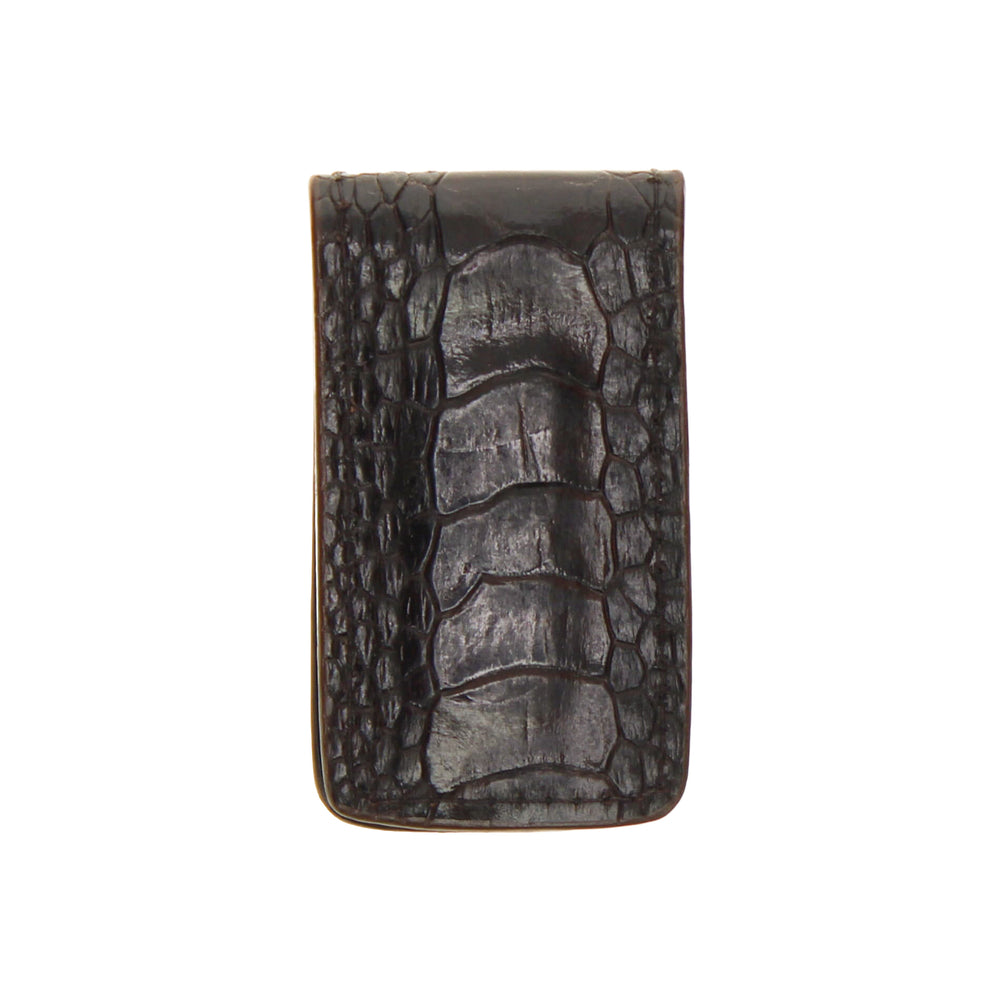 Mocha Ostrich Leg Money Clip by Vaccari