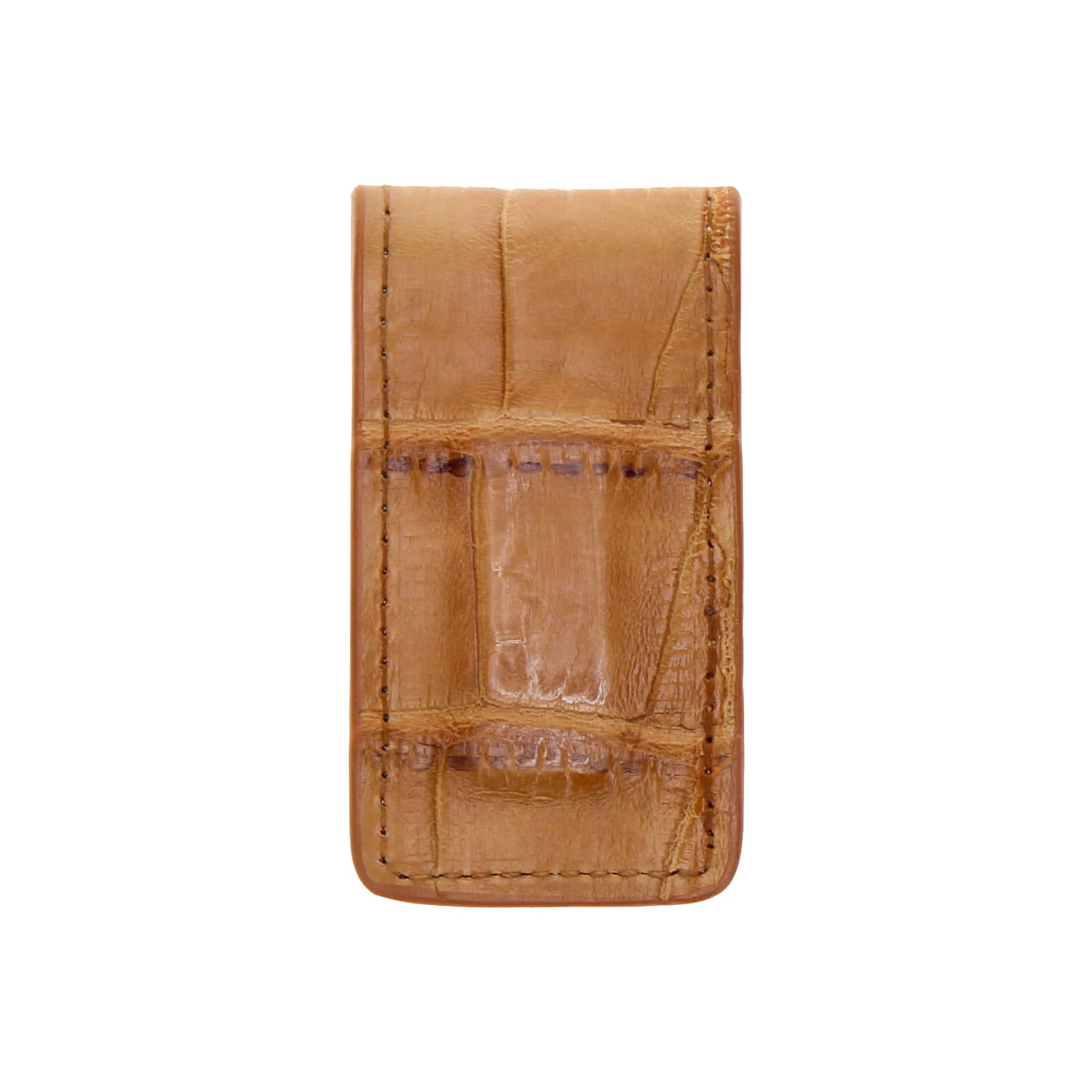 Tan American Alligator Money Clip by Vaccari