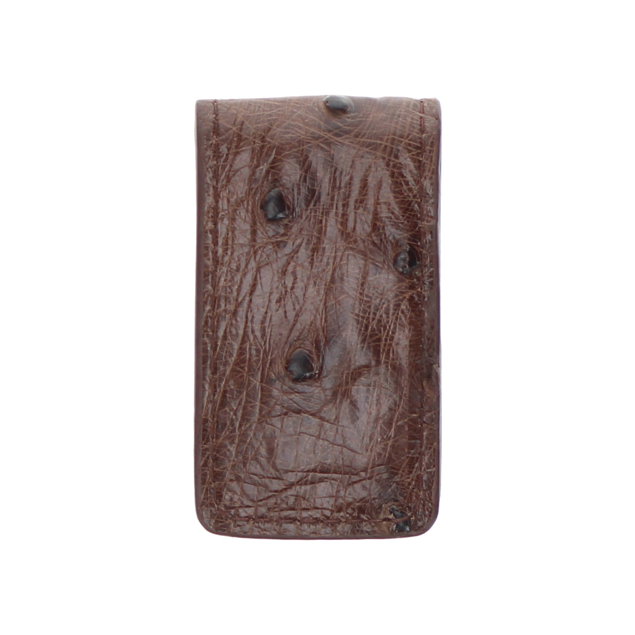 Mocha Full Quill Ostrich Money Clip by Vaccari