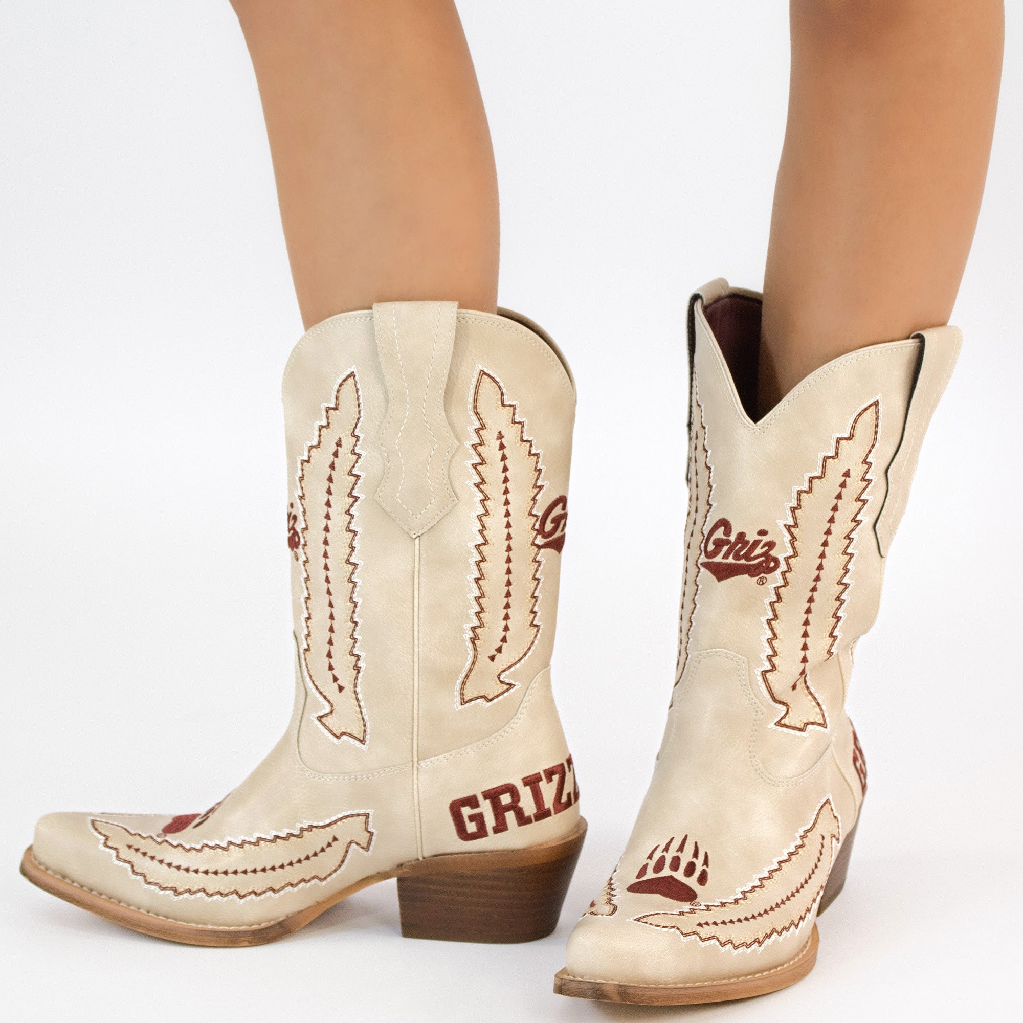 Women's University of Montana Bone Cowgirl Boot Mimi by V by Vaccari
