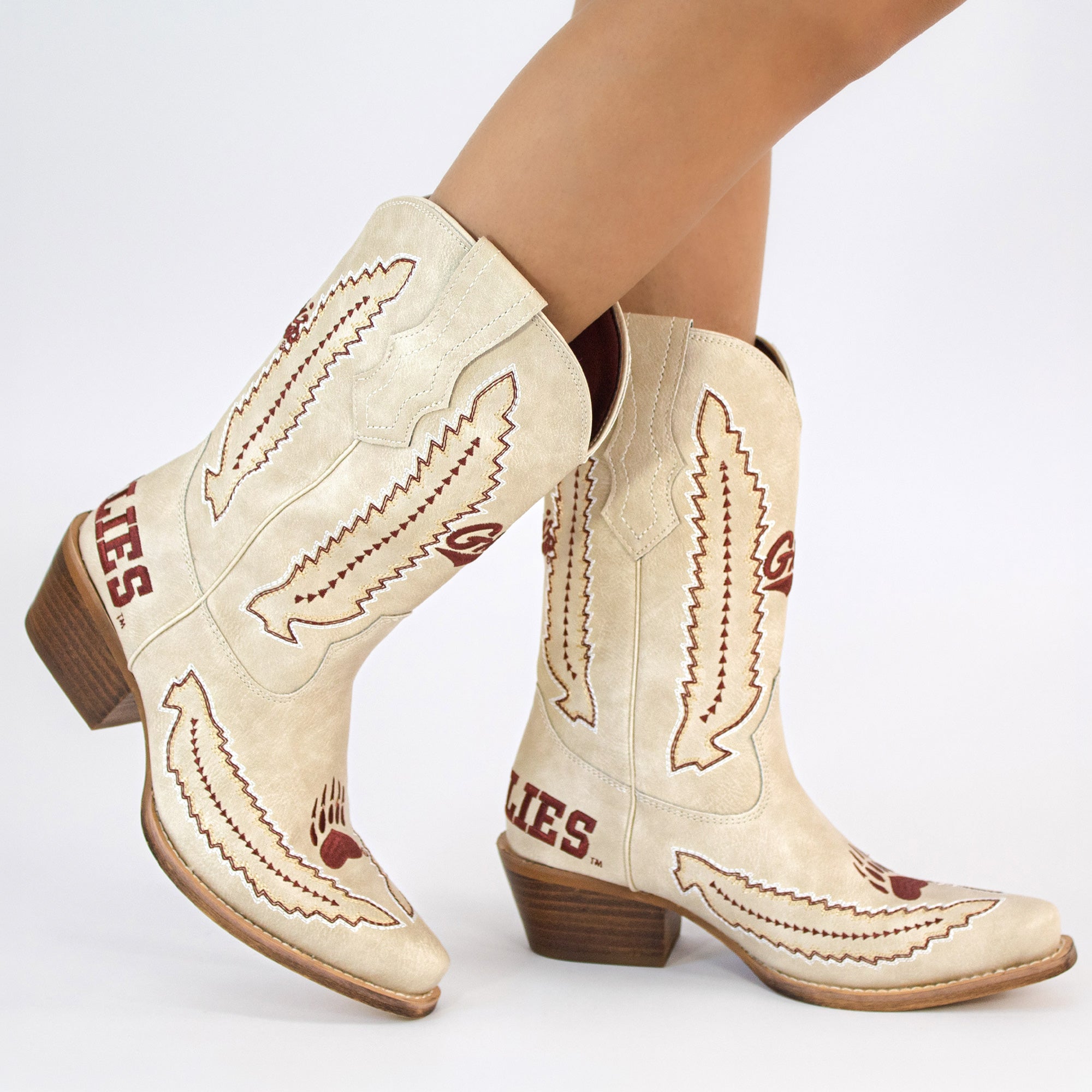 Women's University of Montana Bone Cowgirl Boot Mimi by V by Vaccari