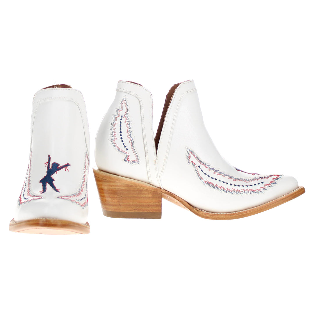 Women's White Cowgirl Booties Natalie Rangerette by Vaccari University