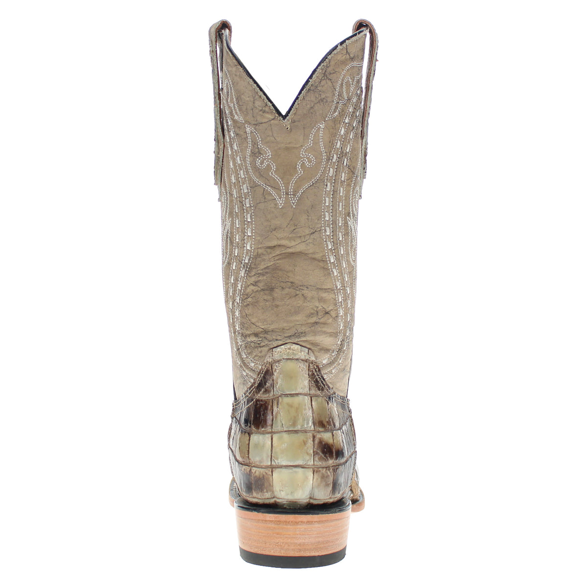 Men's Natural American Alligator Tail Snip Toe Cowboy Boots by Vaccari