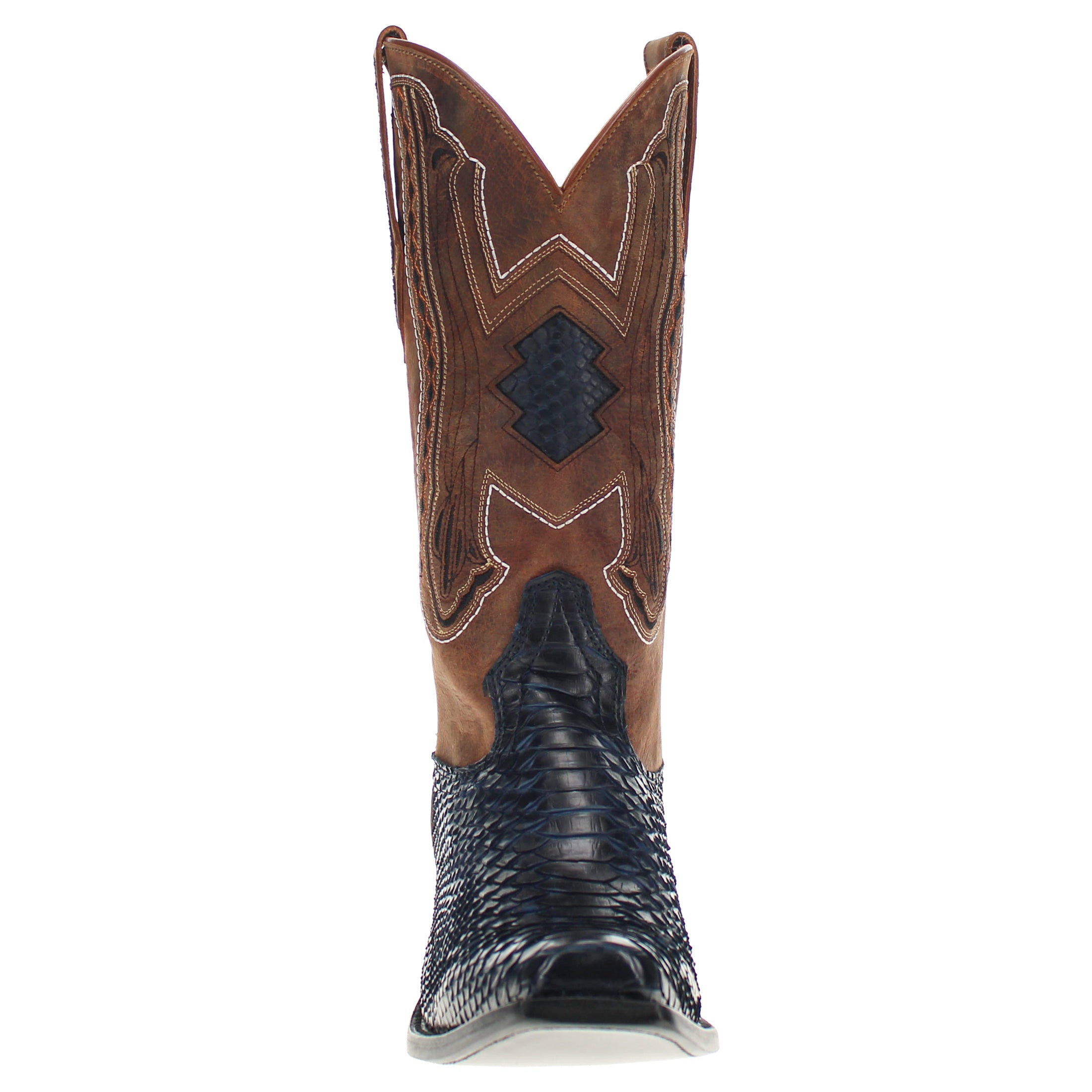 Men's Navy Blue Python JW Toe Cowboy Boots by Vaccari