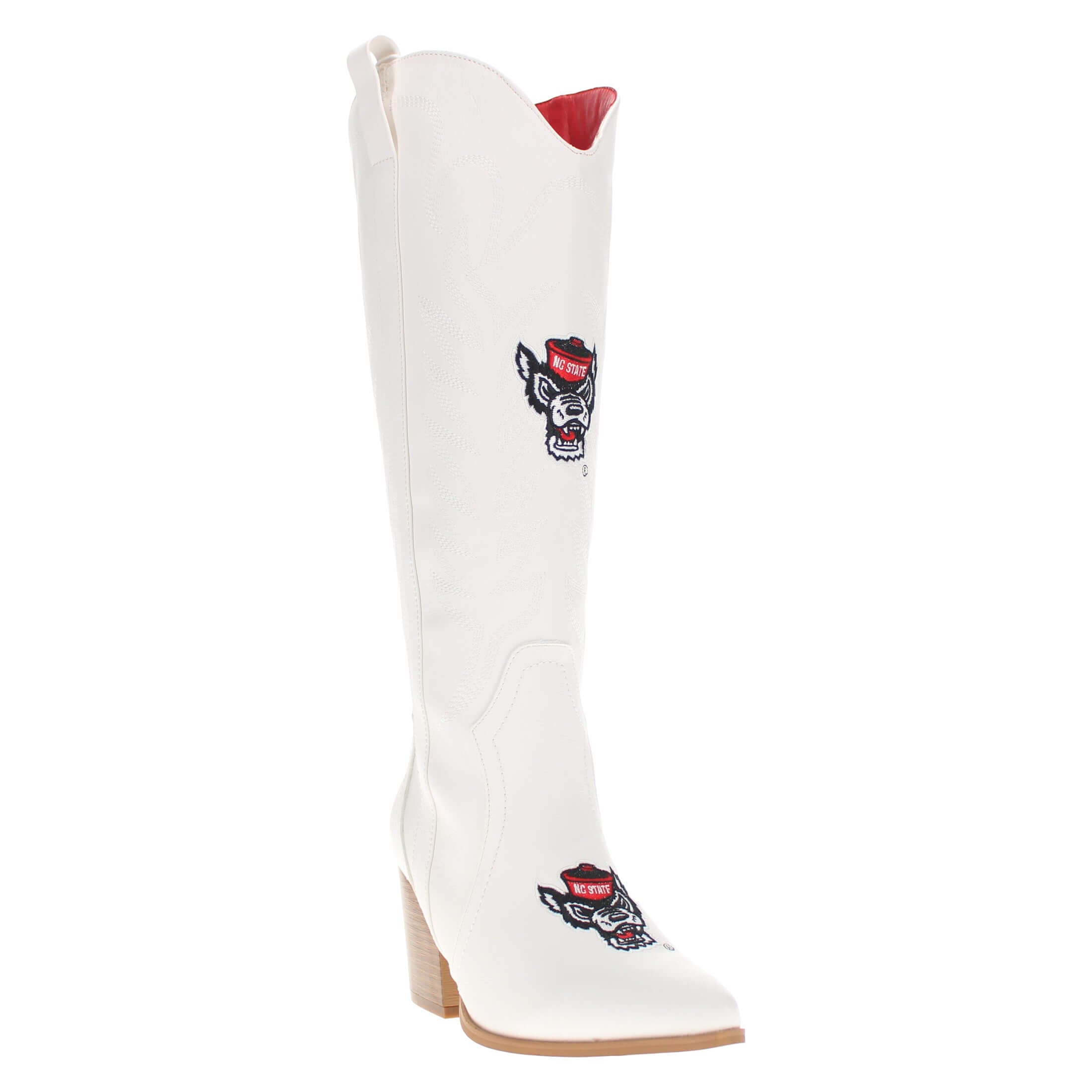 North Carolina State University Blair Tall White Boot By V By Vaccari