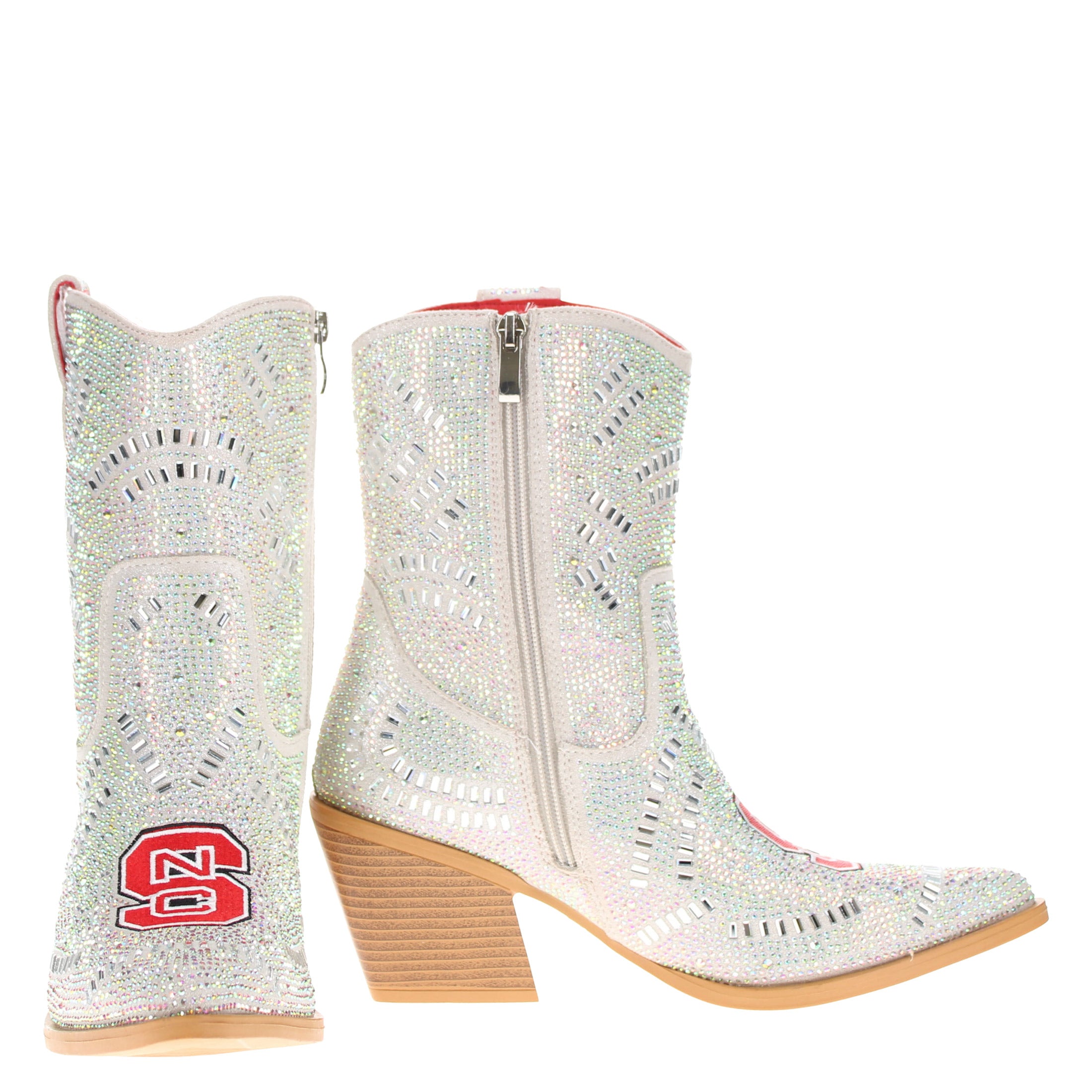 Women's NC State Natural Bling Cowgirl Booties Jade by V by Vaccari
