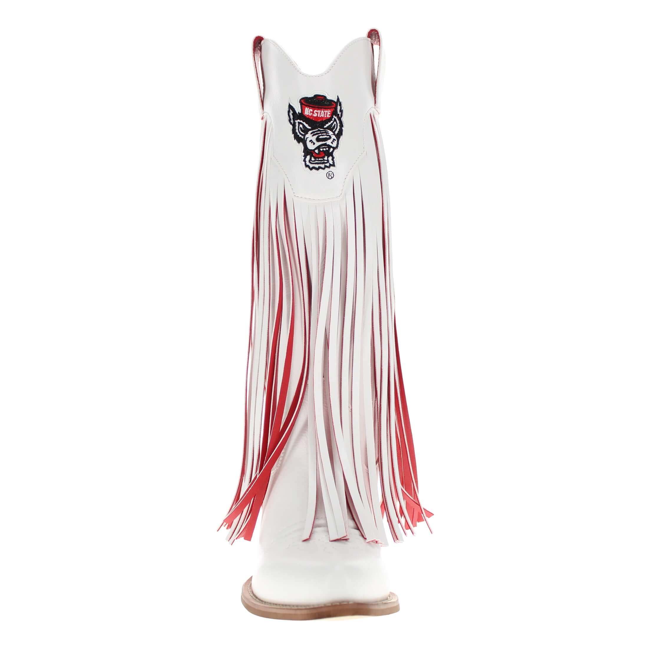 North Carolina State University Kacey White Fringe Boot by V By Vaccari