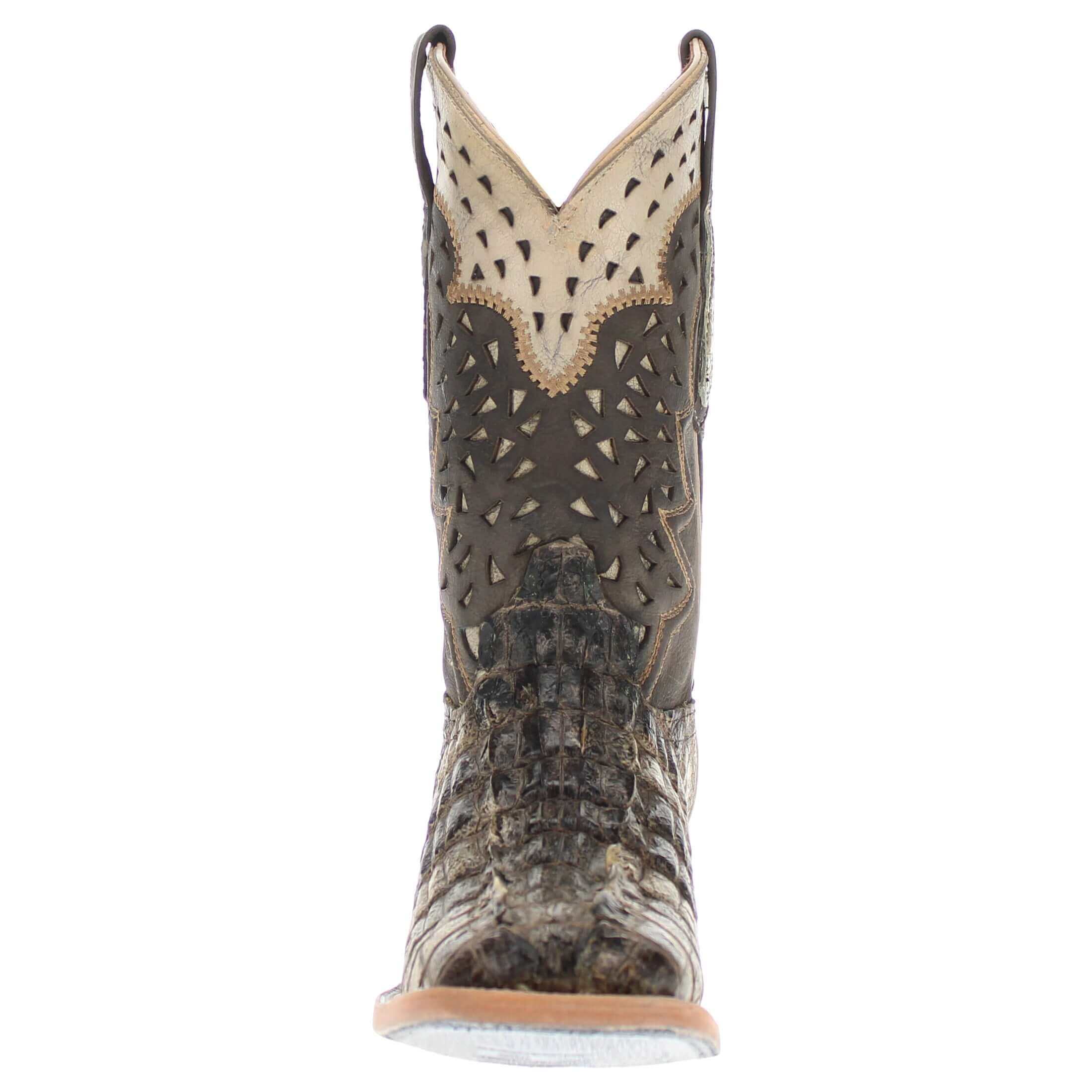 Men's Natural American Alligator Tail Cut Hornback Cowboy Boots Axel by Vaccari