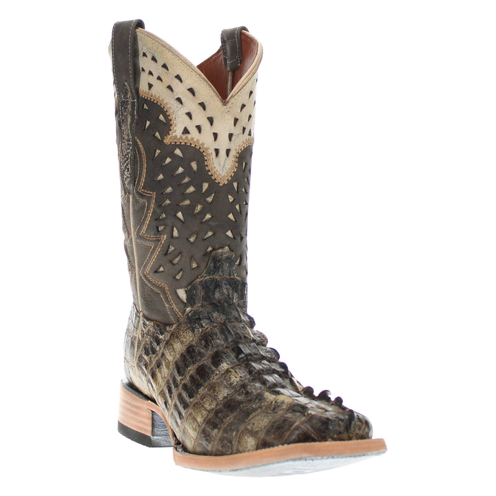 Men's Natural American Alligator Tail Cut Hornback Cowboy Boots Axel by Vaccari