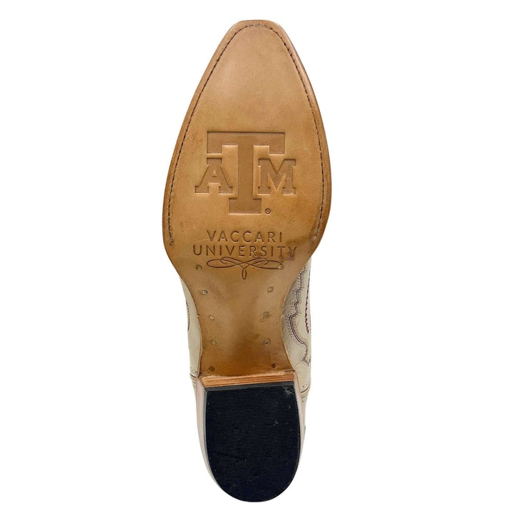 Women's Texas A&M Aggies Bone Snip Toe Cowgirl Boots Naomi by Vaccari