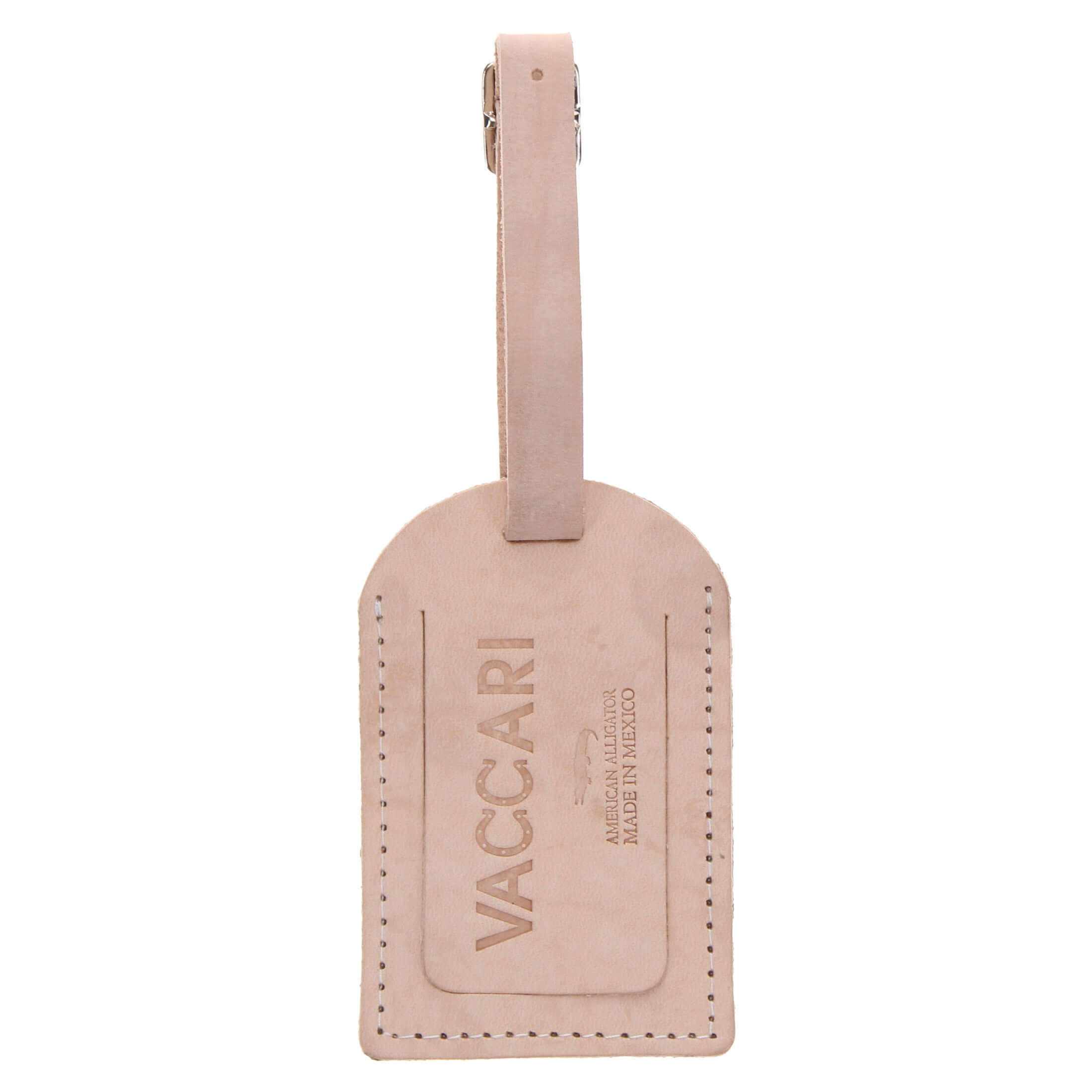 Men's Natural American Alligator Luggage Tag | Vaccari Boots