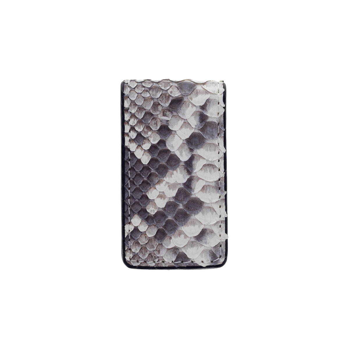 Python patterned metal money clip, dark gray and silver
