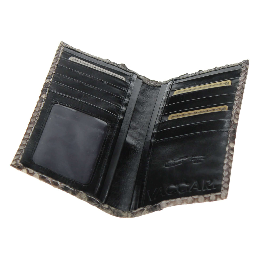 Python Snake Skin Checkbook Men's Natural python Checkbook Wallet | Vaccari