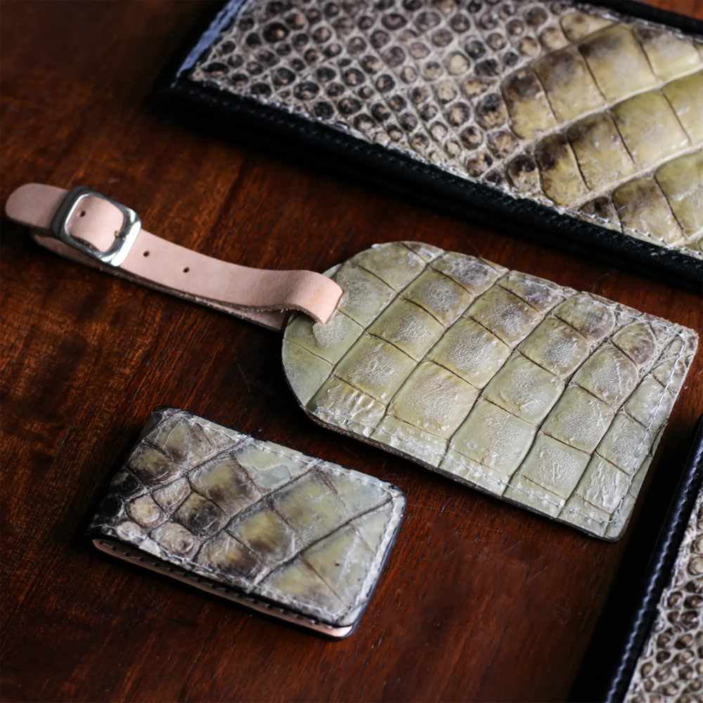 Natural American Alligator Luggage Tag by Vaccari
