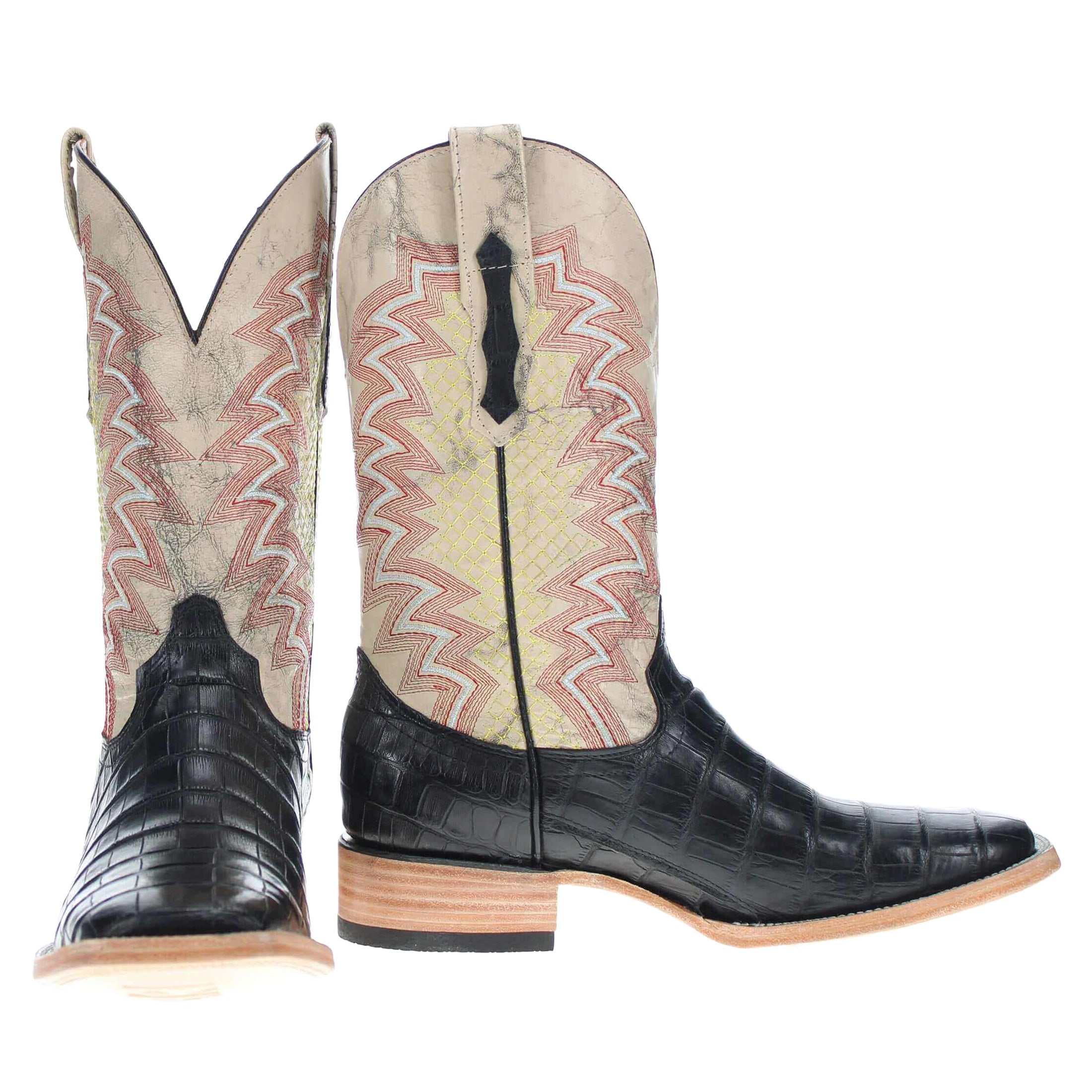 Men's Black Armerican Alligator Cowboy Boots Navarro by Vaccari Core