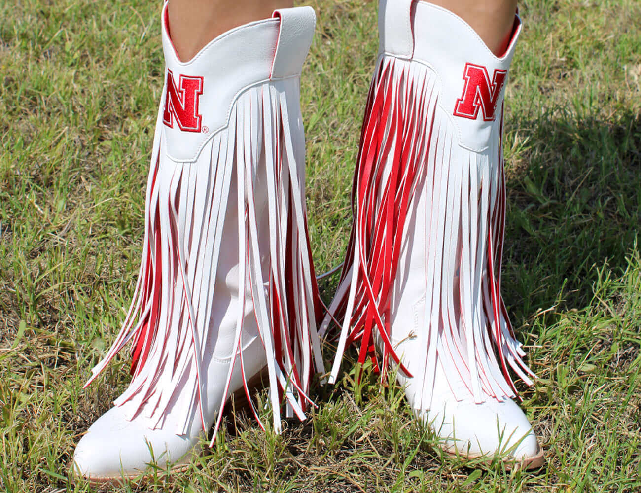 Women's University of Nebraska White Cowgirl Boots Kacey V by Vaccari