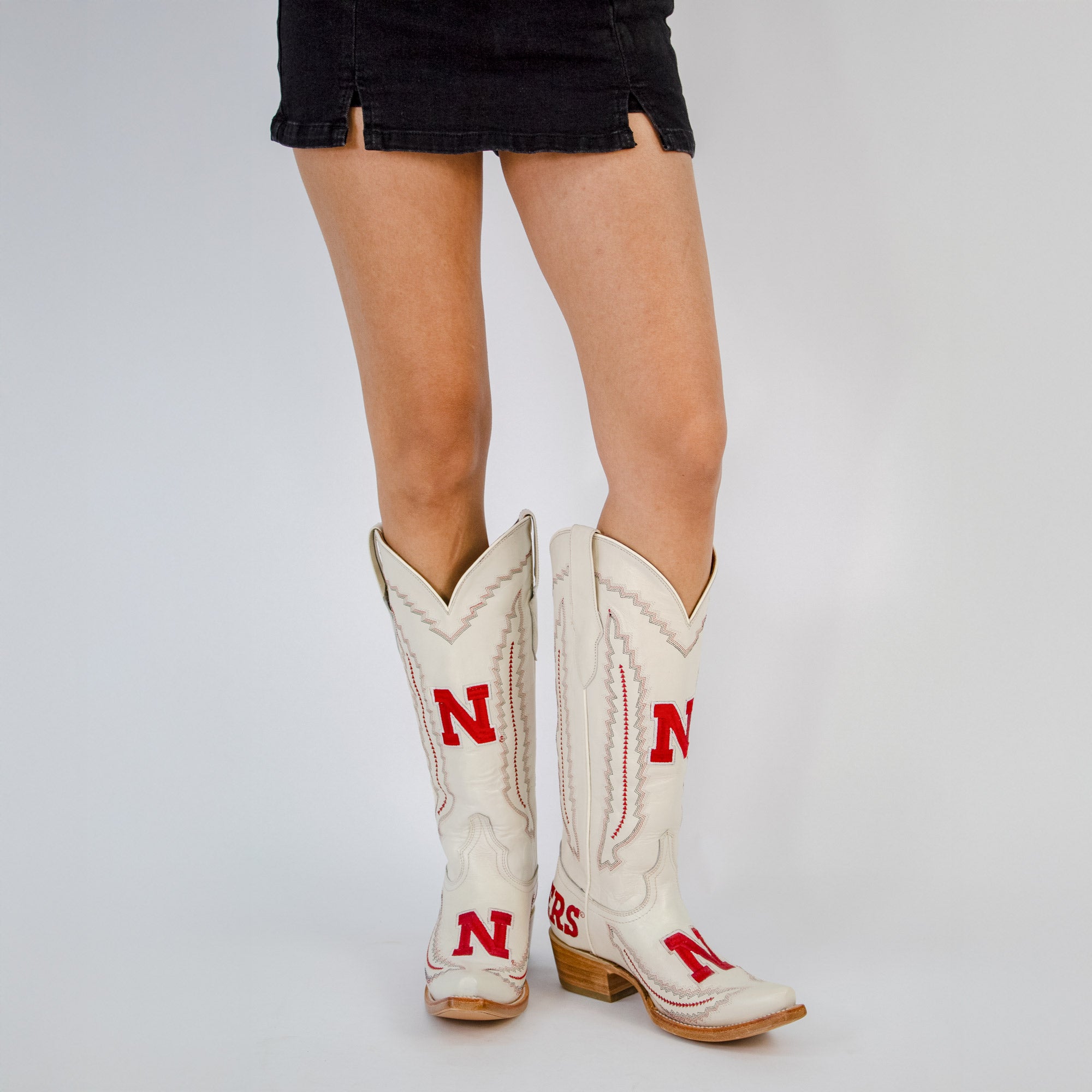 Women's University of Nebraska Cornhuskers Bone Snip Toe Cowgirl Boots Naomi by Vaccari