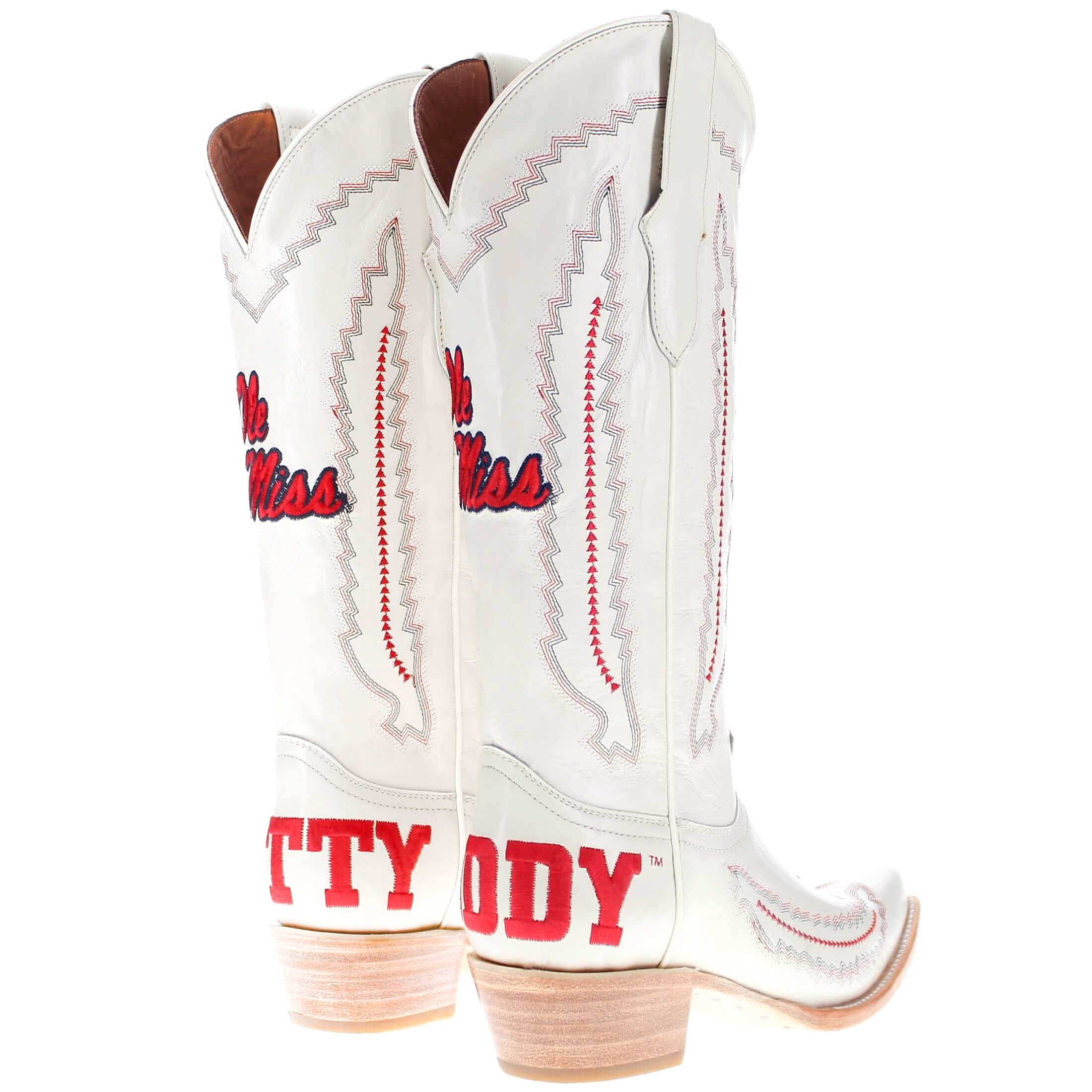 Women's University of Mississippi Bone Snip Toe Cowgirl Boots Naomi by Vaccari