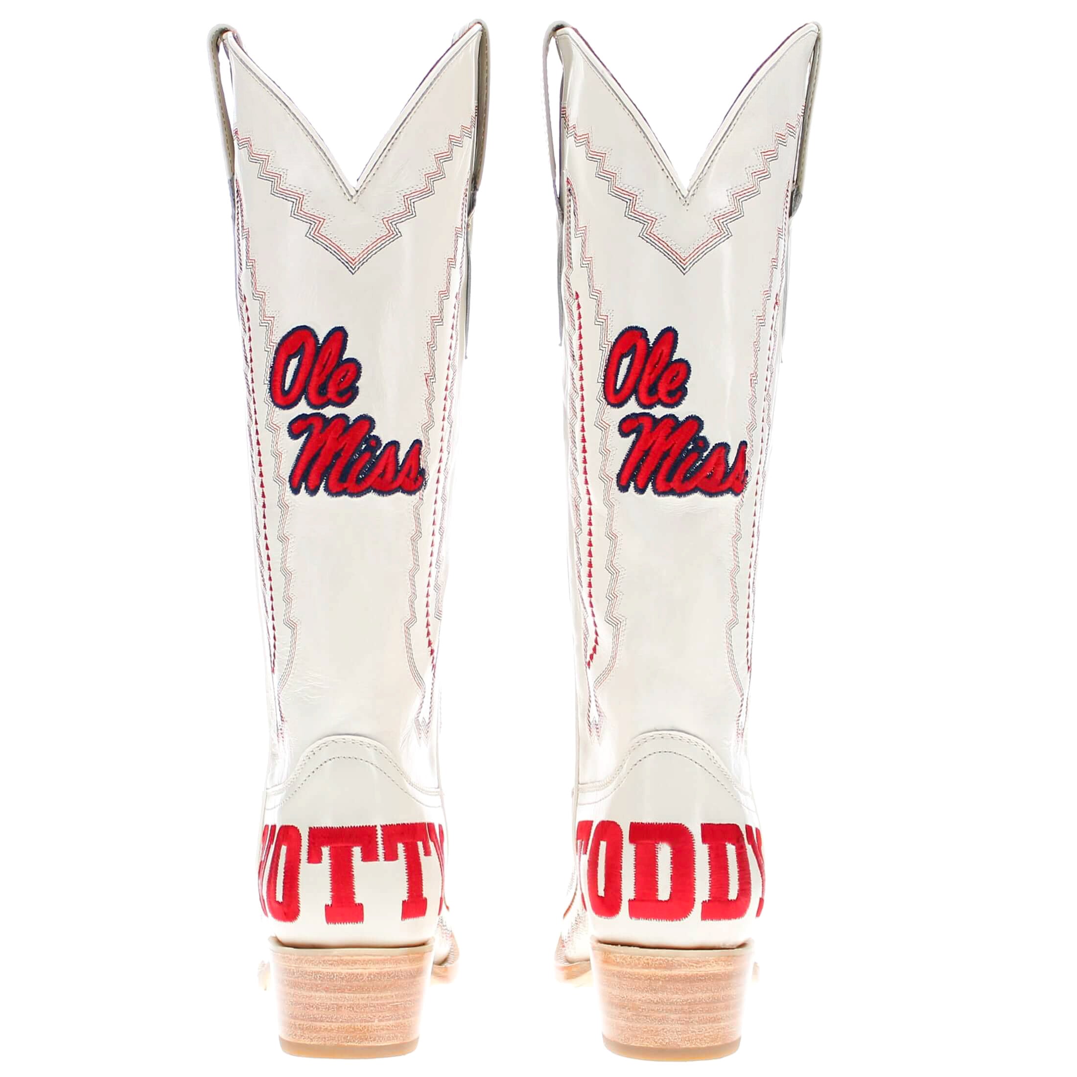 Women's University of Mississippi Bone Snip Toe Cowgirl Boots Naomi by Vaccari