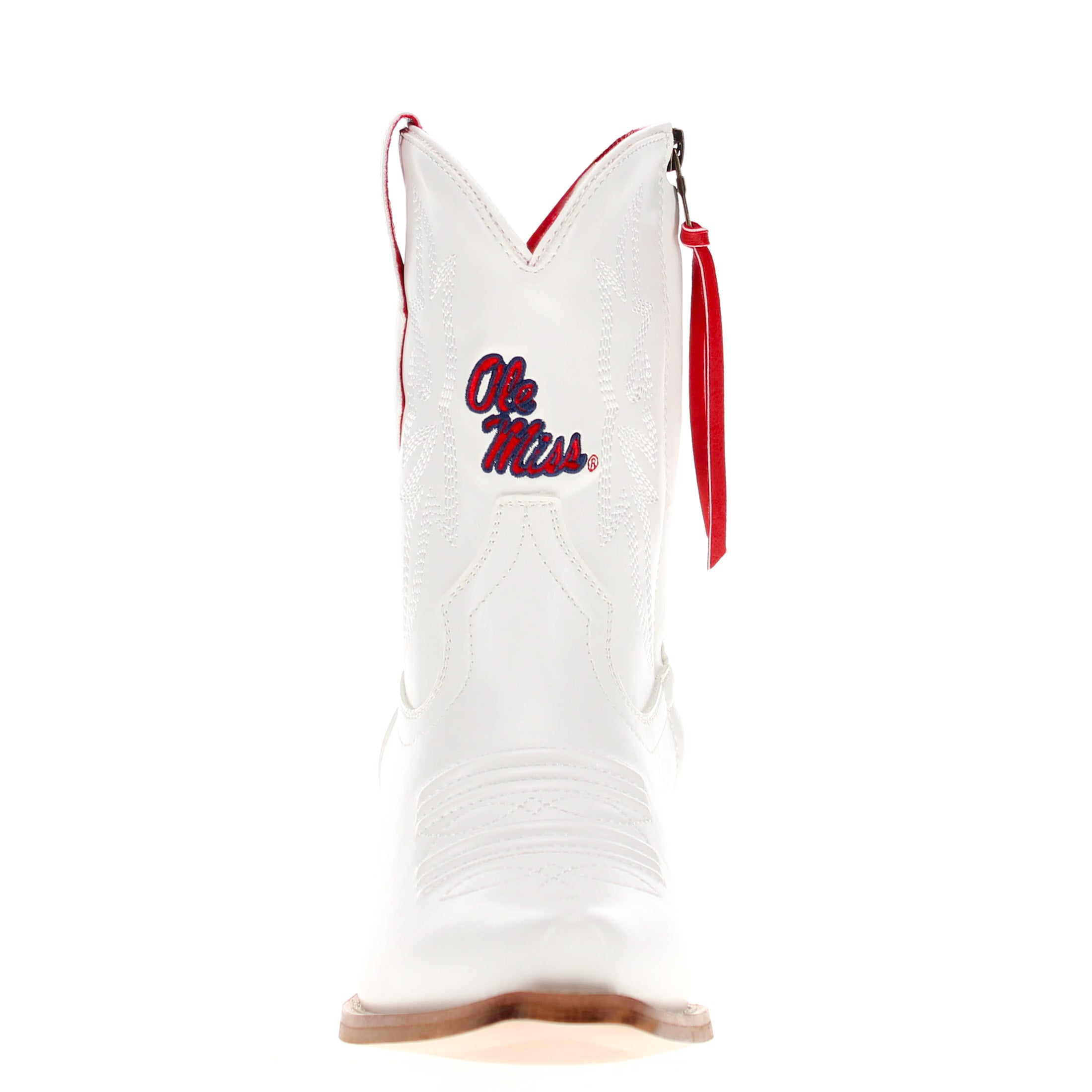 Women's University of Mississippi White Cowgirl Boots with Color Tassel Lynn by V by Vaccari