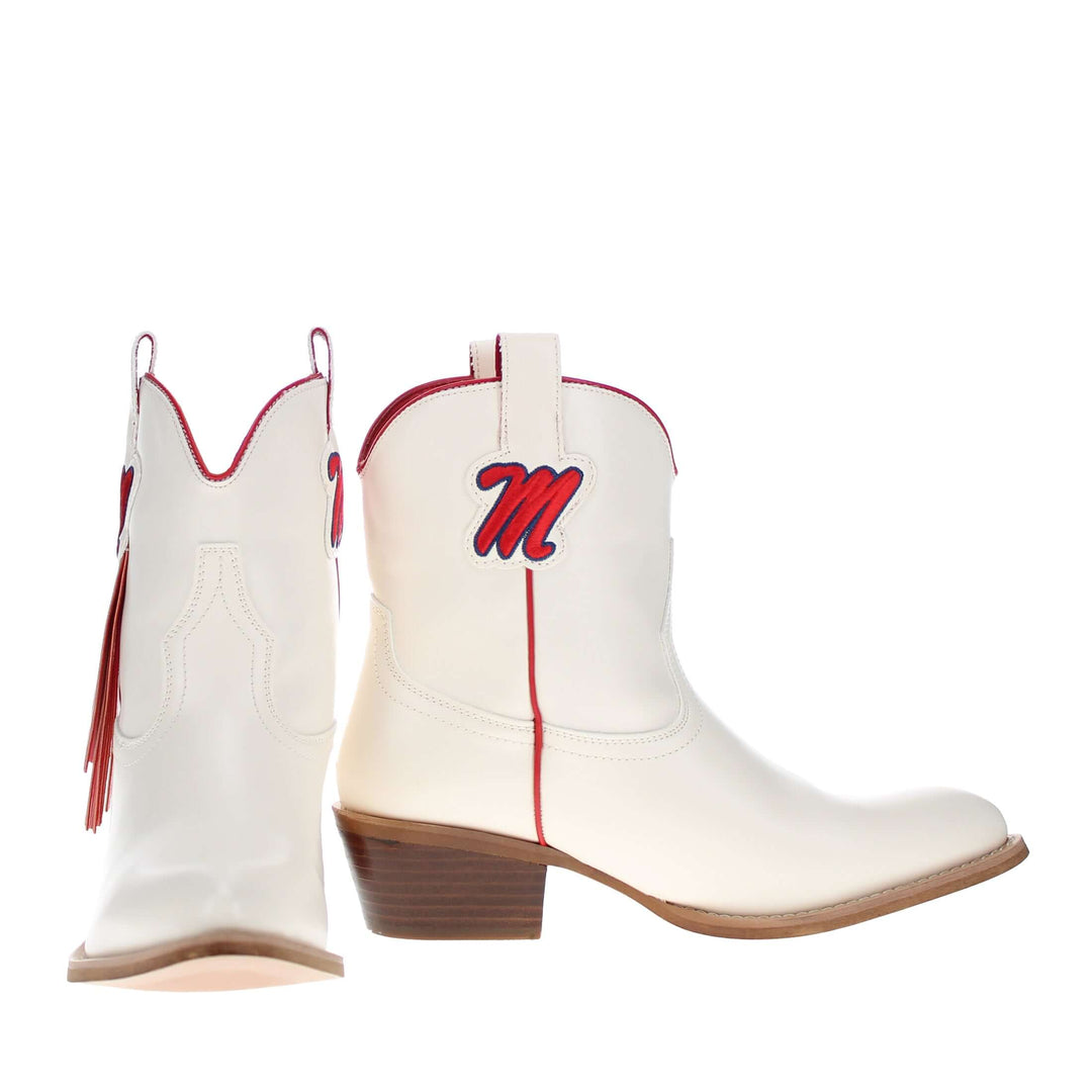 Women's University of Mississippi Bone Fringe Bootie Lucy By V By Vaccari