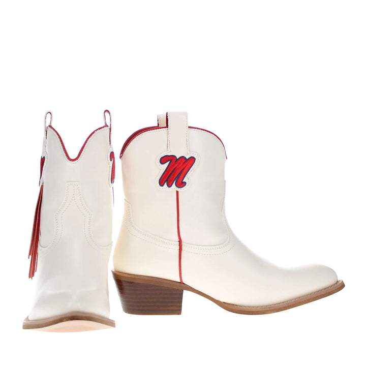 Women's University of Mississippi Bone Fringe Bootie Lucy By V By Vaccari