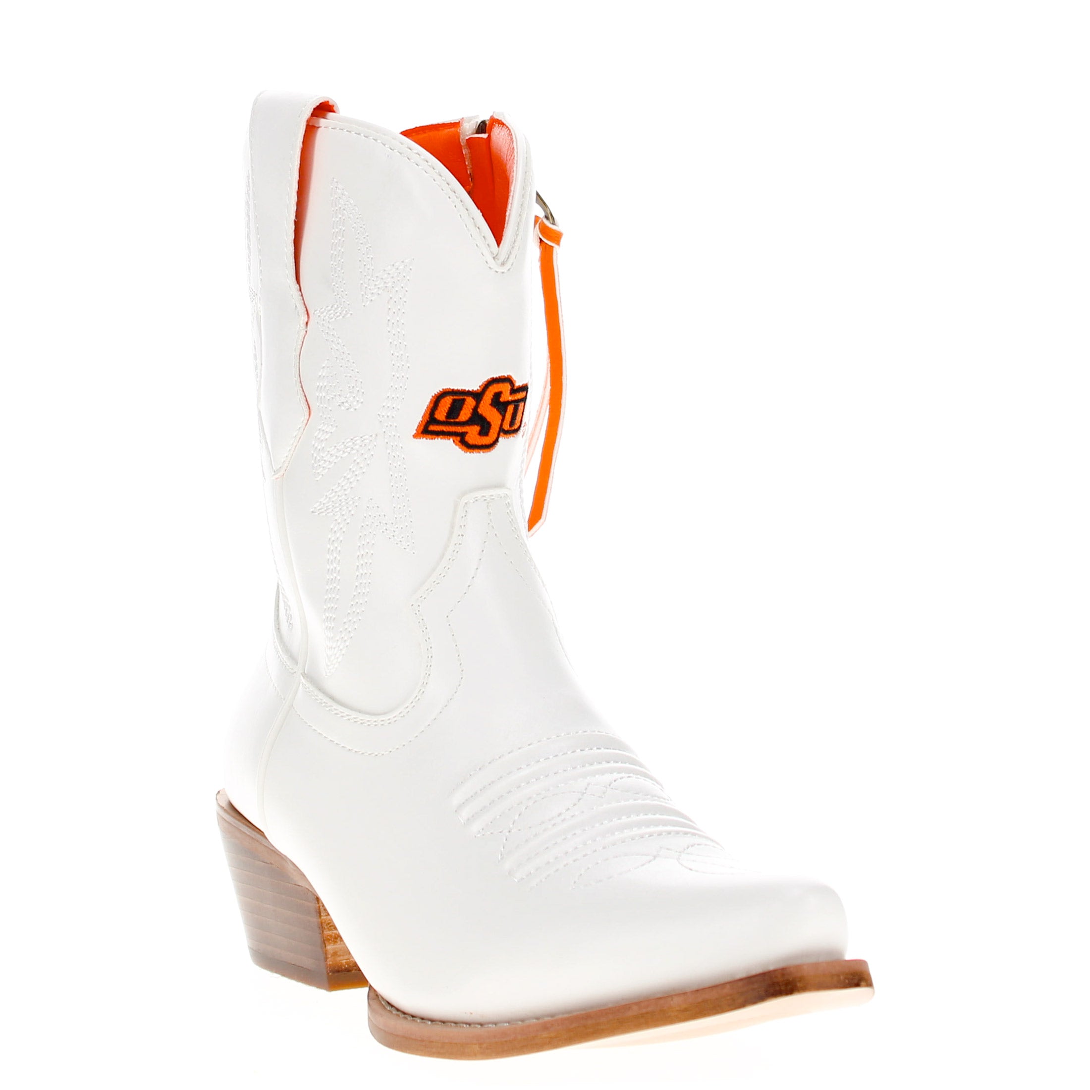 Women's Oklahoma State University White Cowgirl Boots with Color Tassel Lynn by V by Vaccari