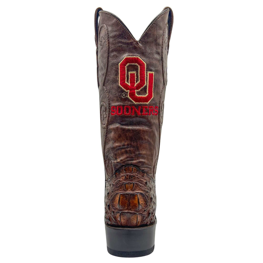 Men's University of Oklahoma Sooners Brown Hornback American Alligator Cowboy Boots David by Vaccari #select-a-toe_jw