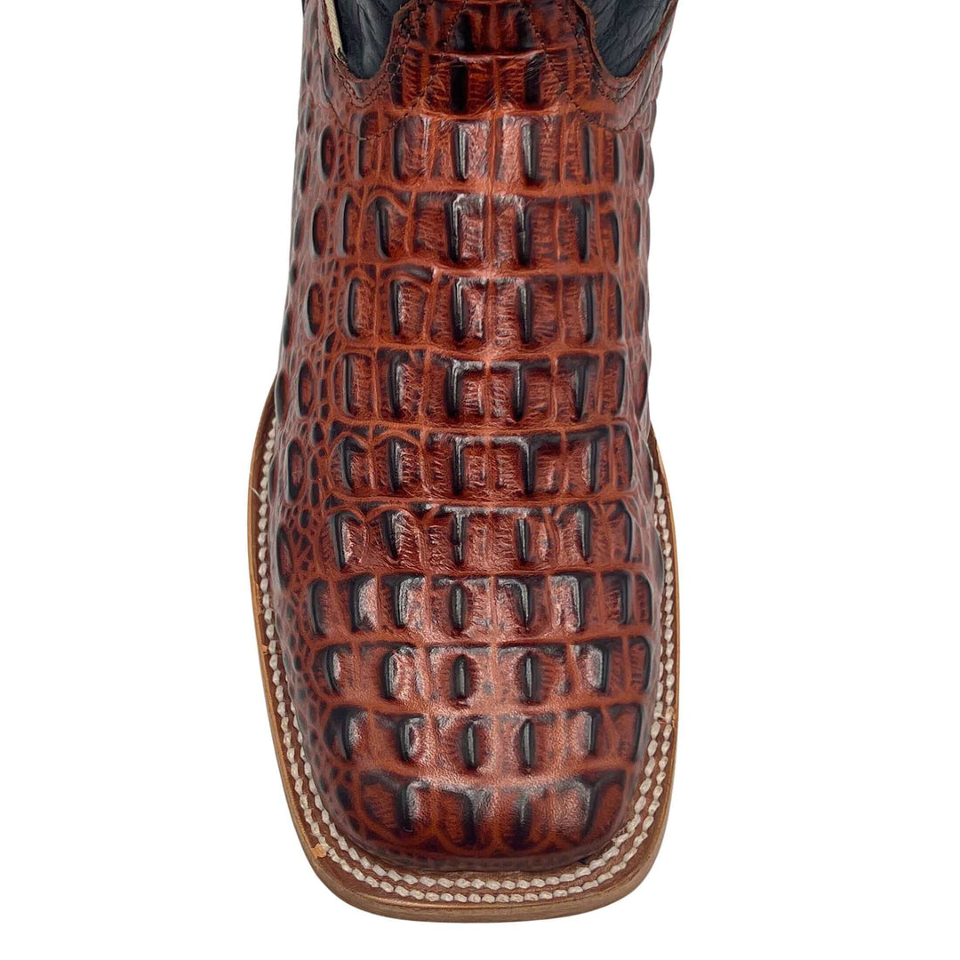 Men's University of Oklahoma Sooners Cognac Square Toe Cowboy Boots Jackson by Vaccari