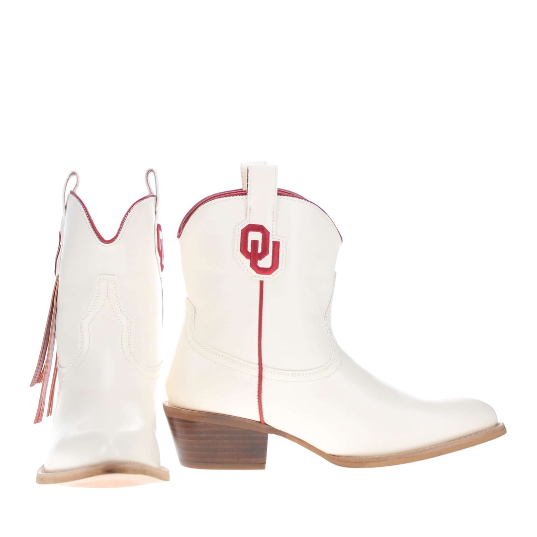Women's University of Oklahoma Bone Fringe Bootie Lucy By V By Vaccari