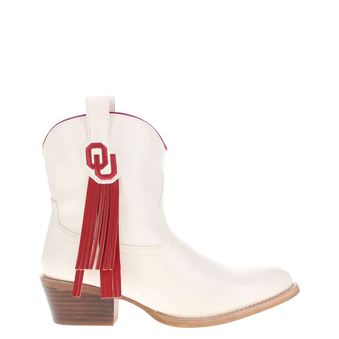 Women's University of Oklahoma Bone Fringe Bootie Lucy By V By Vaccari