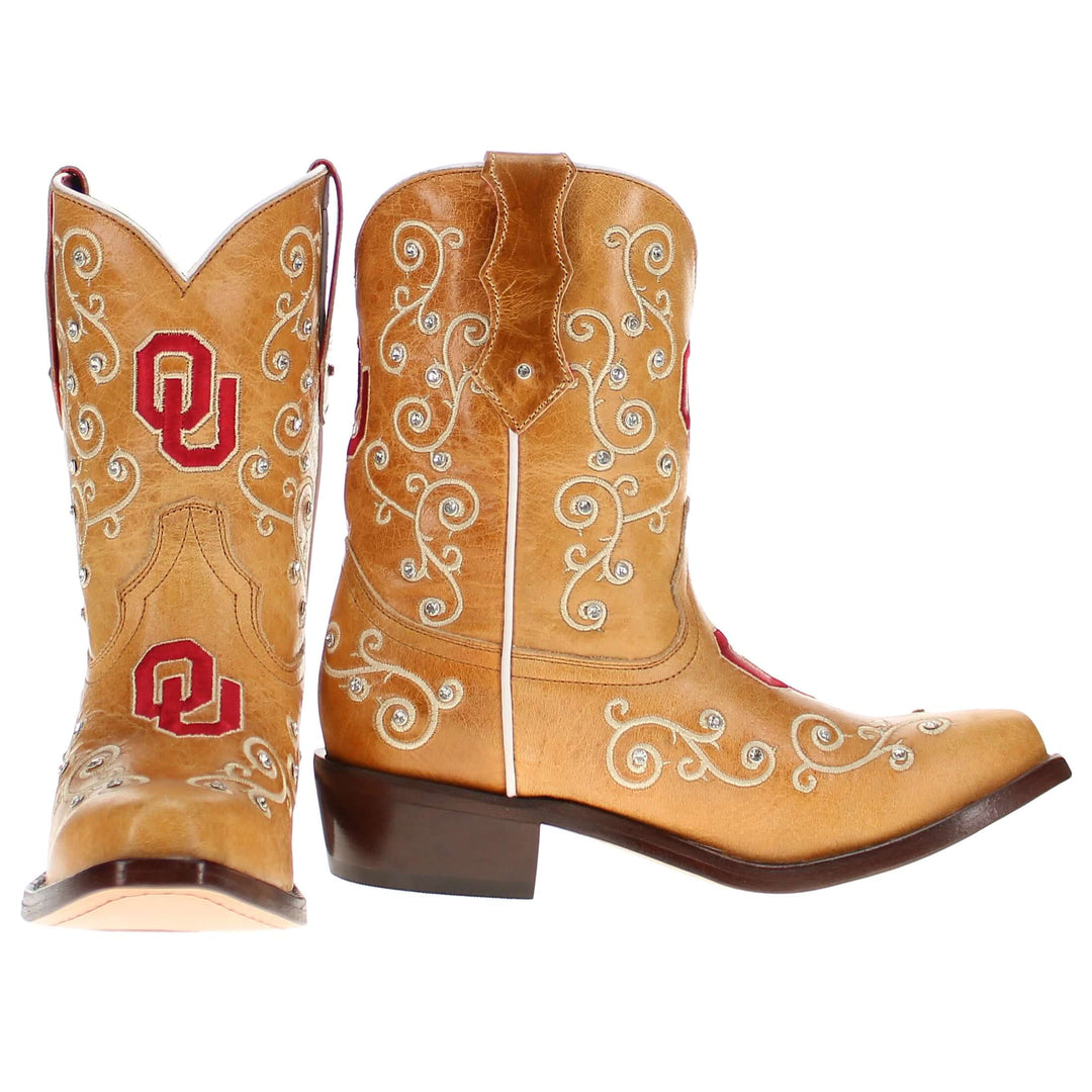 Kid's Chloe University of Oklahoma Scroll Cowgirl Boots by Vaccari