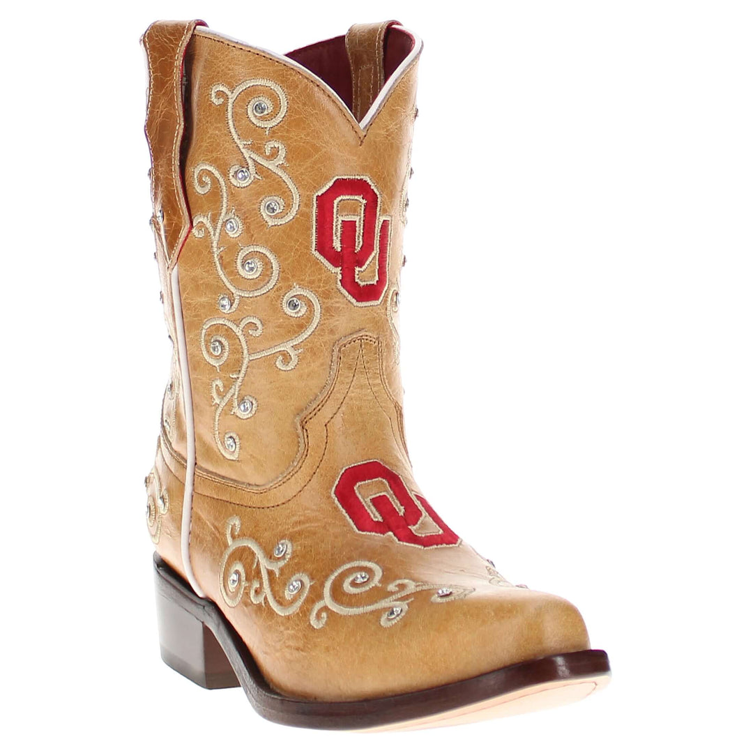 Kid's Chloe University of Oklahoma Scroll Cowgirl Boots by Vaccari