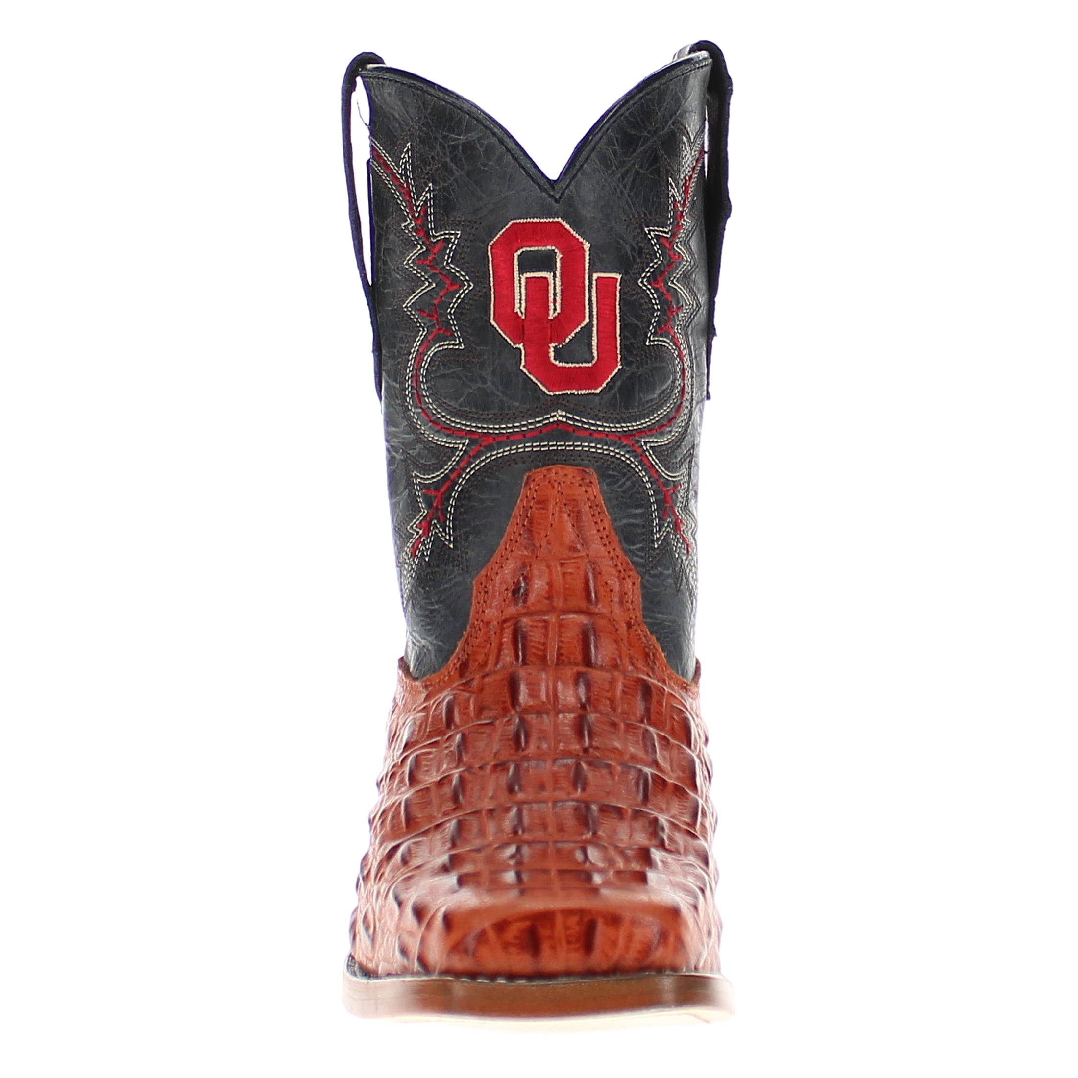 Kid's Hudson University of Oklahoma Alligator Print Boots by Vaccari