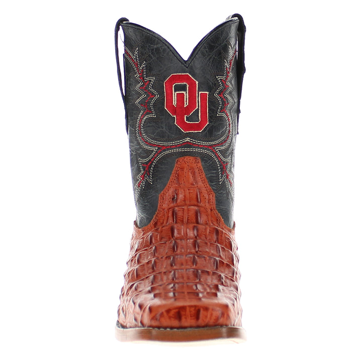 Kid's Hudson University of Oklahoma Alligator Print Boots by Vaccari