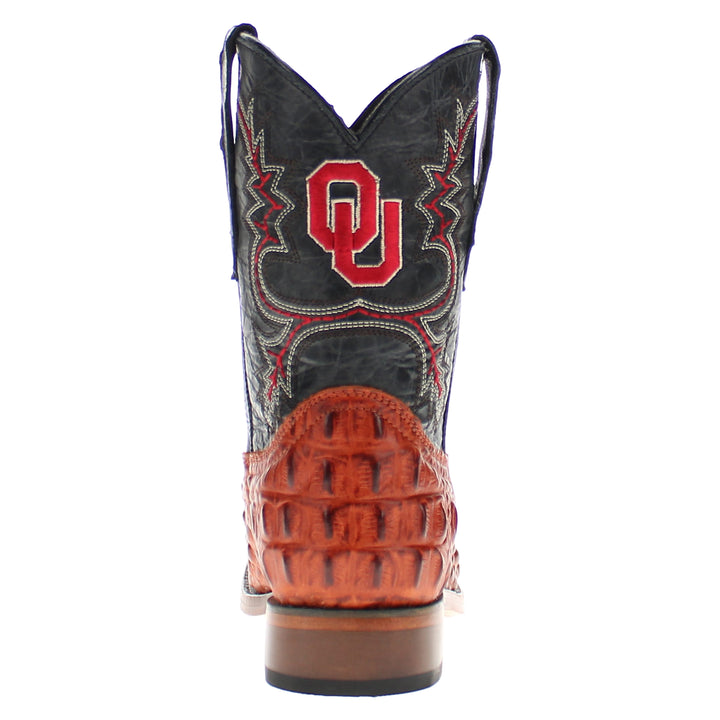 Kid's Hudson University of Oklahoma Alligator Print Boots by Vaccari