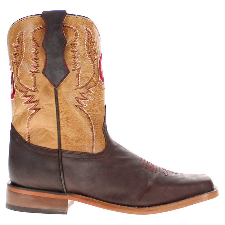 Kid's Peyton University of Oklahoma Leather Boots by Vaccari