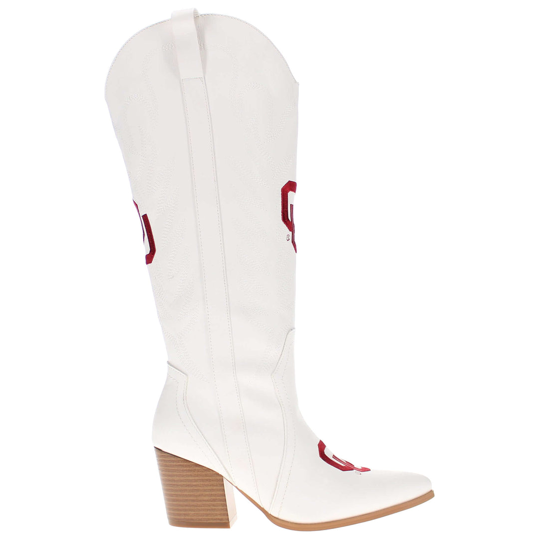 University of Oklahoma Blair Tall White Boot By V By Vaccari