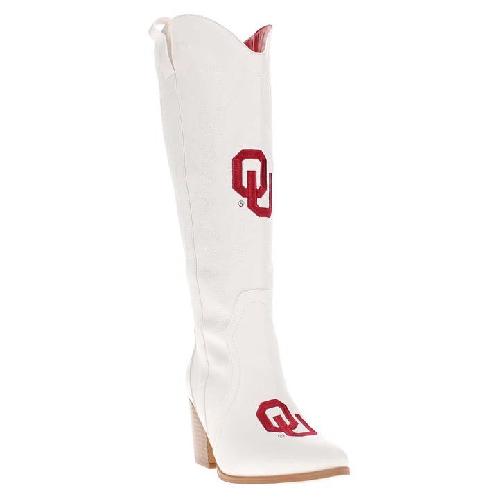 University of Oklahoma Blair Tall White Boot By V By Vaccari