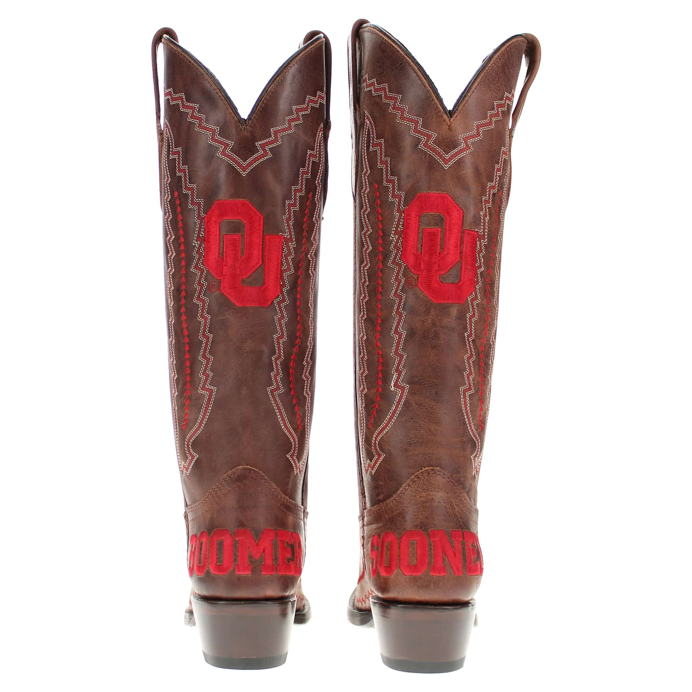 Women's Universtiy of Oklahoma Sooners Cowgirl Boots | Brown Snip Toe Boots | Officially Licensed | Naomi