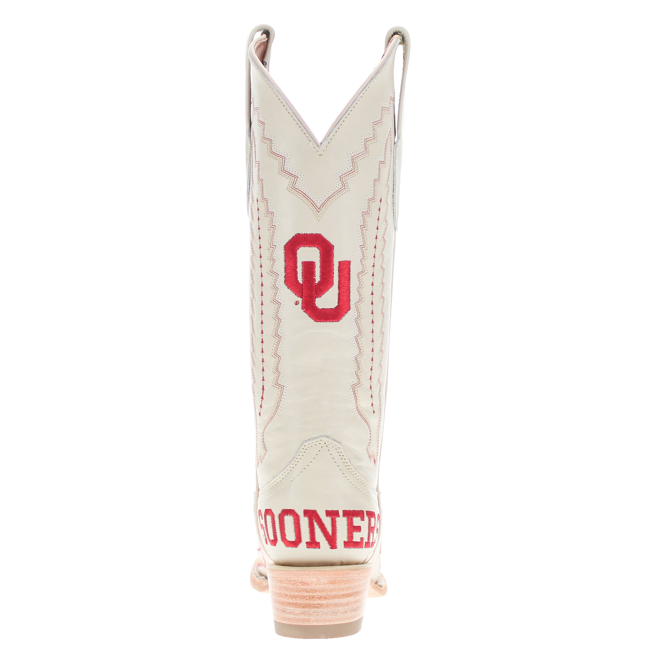 Women's University of Oklahoma Sooners Bone Snip Toe Cowgirl Boots Naomi by Vaccari