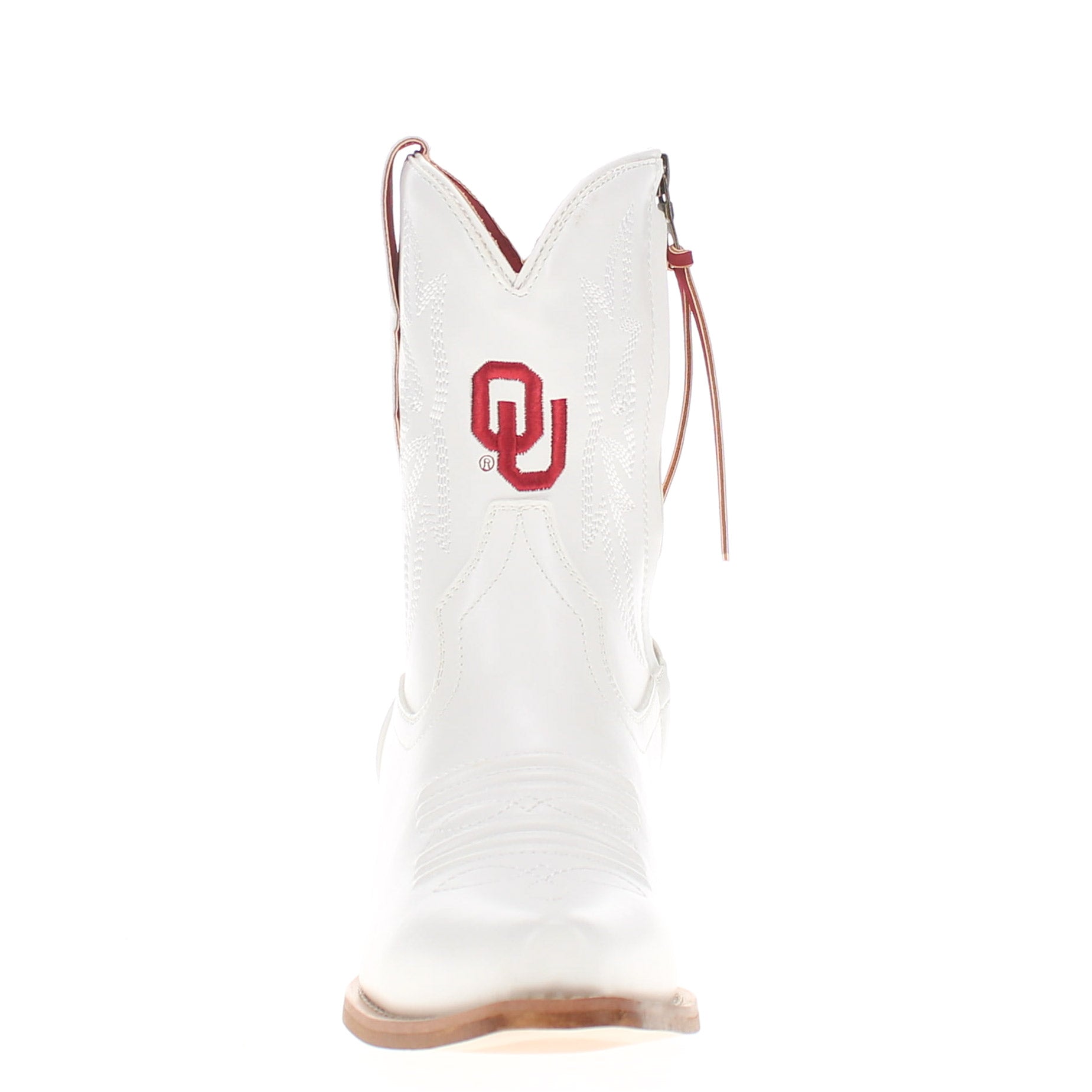 Women's University of Oklahoma White Cowgirl Boots with Color Tassel Lynn by V by Vaccari