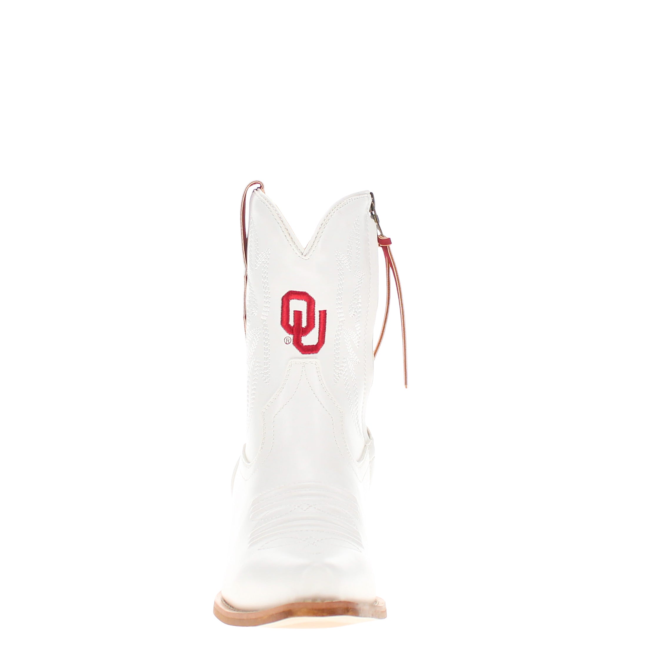 Women's University of Oklahoma White Cowgirl Boots with Color Tassel Lynn by V by Vaccari