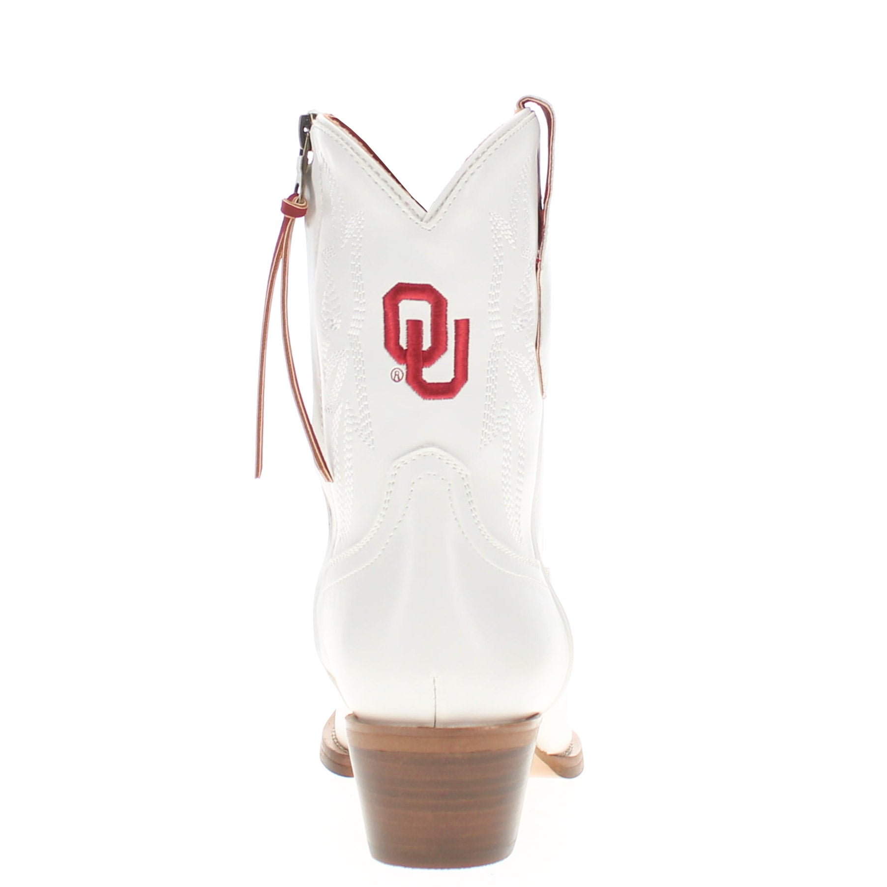 Women's University of Oklahoma White Cowgirl Boots with Color Tassel Lynn by V by Vaccari