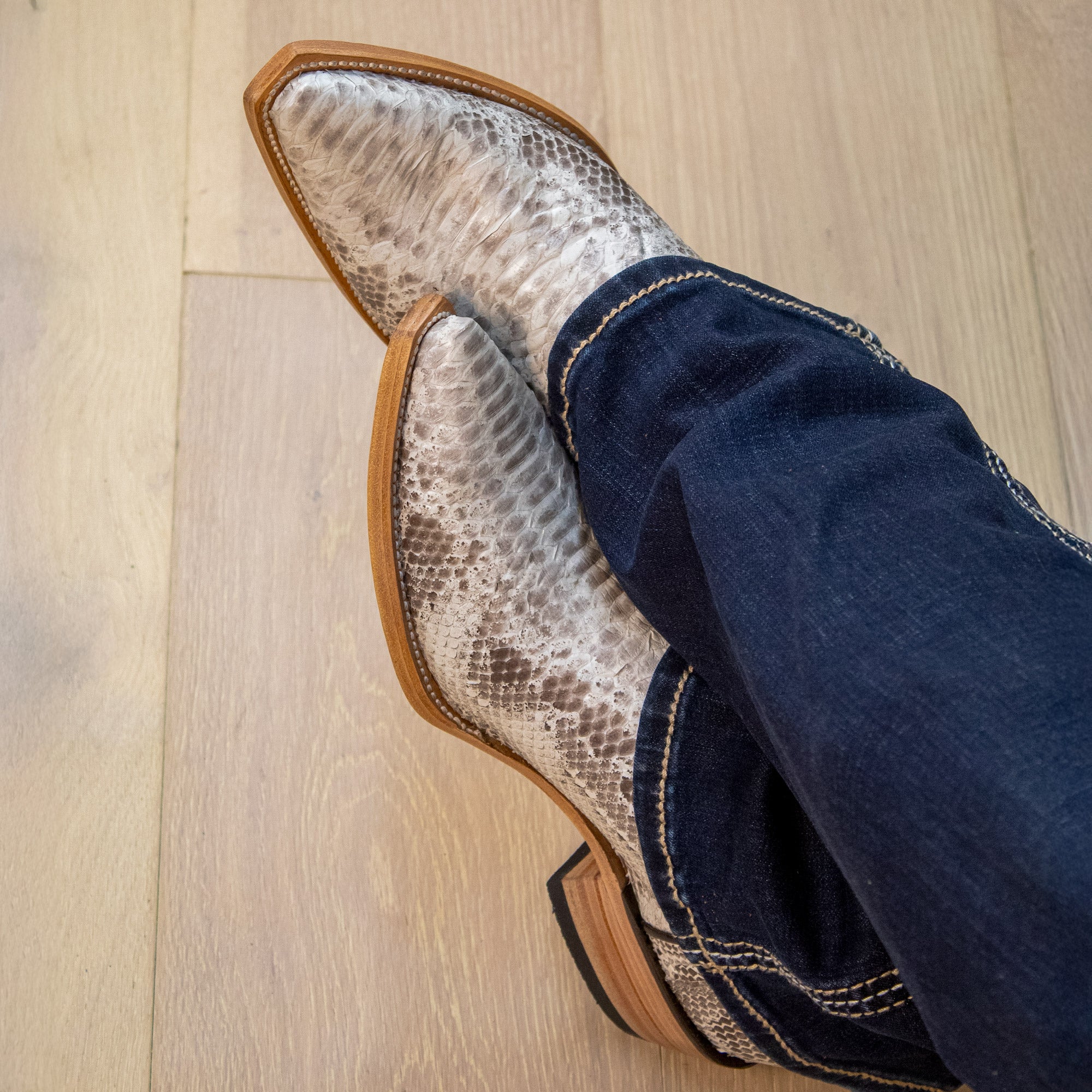 Mens Python Snake Skin Western Snip Toe Boots by Vaccari