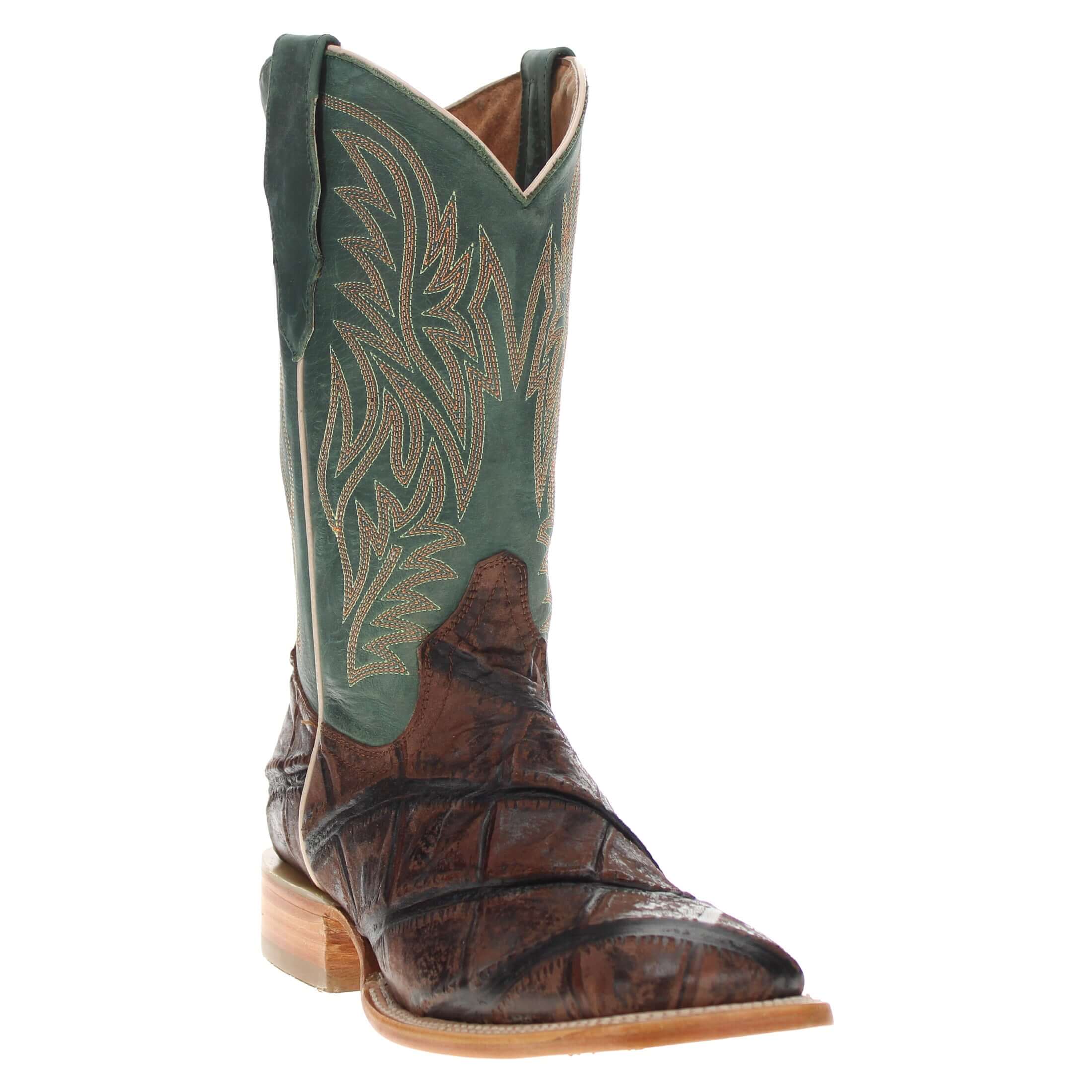 Men's Mocha Allgator Print Cowboy Boots Logan by Vaccari Core