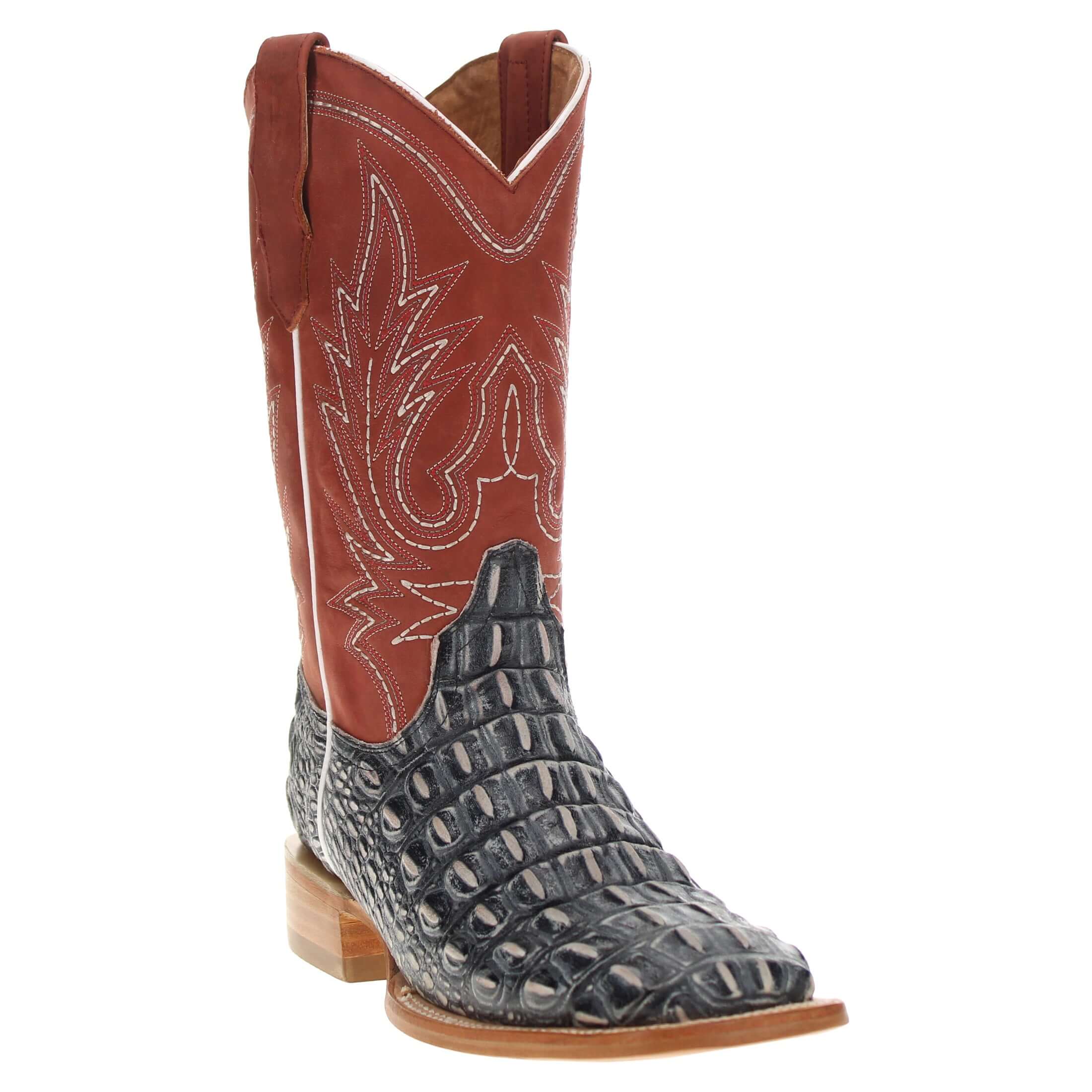 Men's Black Alligator Hornback Print Cowboy Boots Wade by Vaccari Core